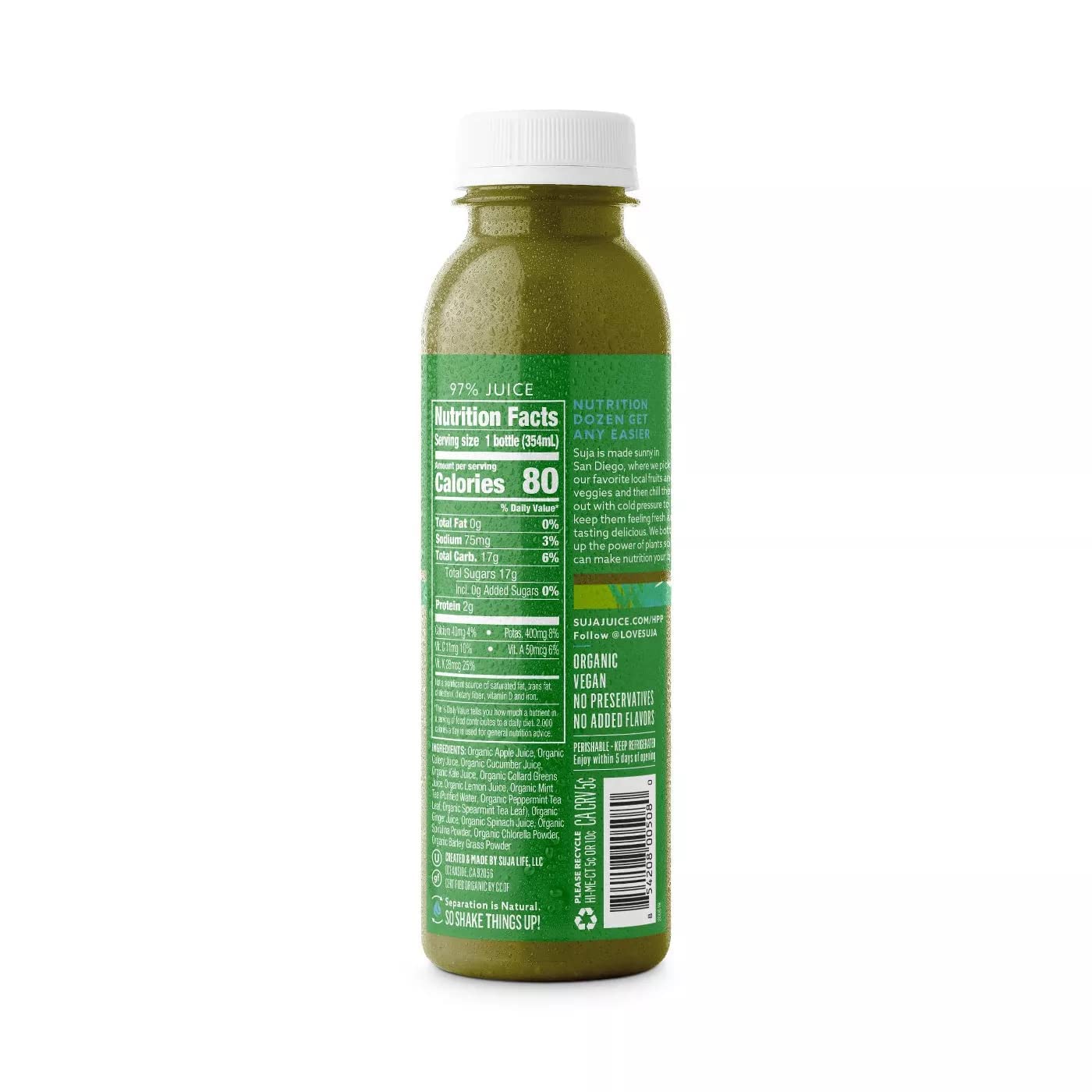 Organic Vegan Mighty Dozen Juice Pack - Non-GMO, Gluten & Dairy Free - No Preservatives or Added Flavors - 9 Pack - Ready Set Gourmet Donate a Meal Program - Perfect for Healthy Breakfast, Post-Workout Recovery & Office Snacking