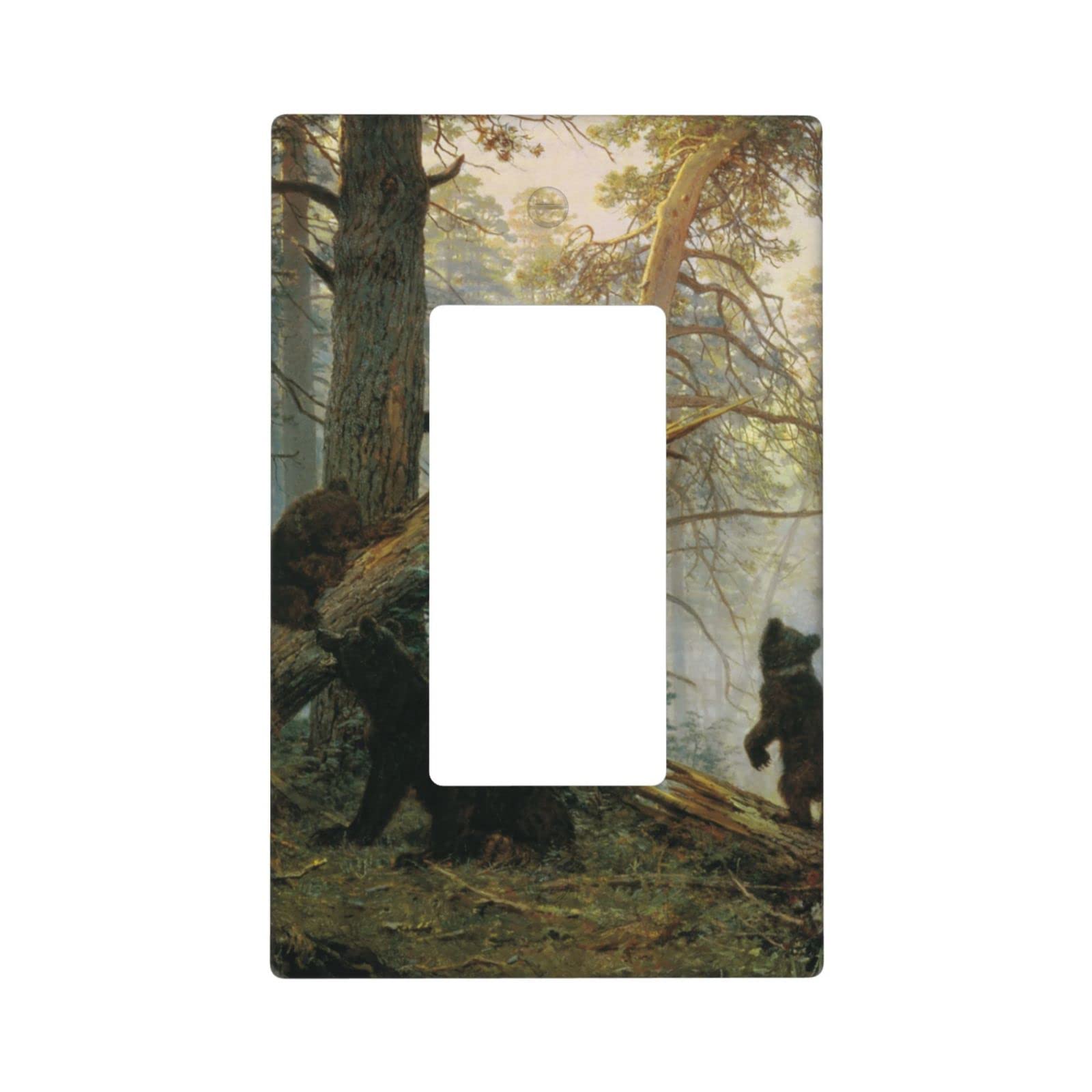 Bears Single Rocker Light Switch Cover - Decorative Wall Plate for Home Decor - 1 Gang Switch Plate Cover (4.5 x 2.76 Inch) - Perfect for Nursery, Kids Room & Cabin Decor