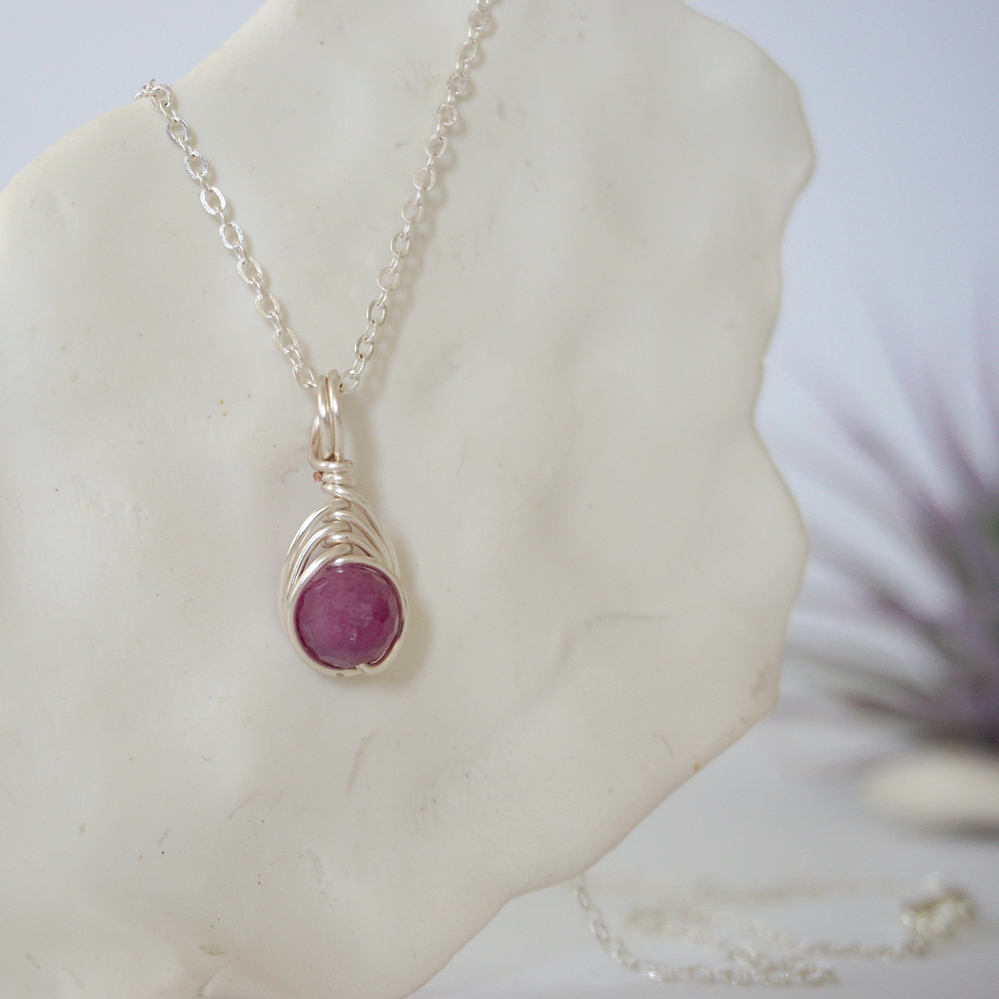Ruby Silver Plated Bead Charm Necklace - Elegant Jewelry for Women, Perfect for Parties, Weddings & Special Occasions