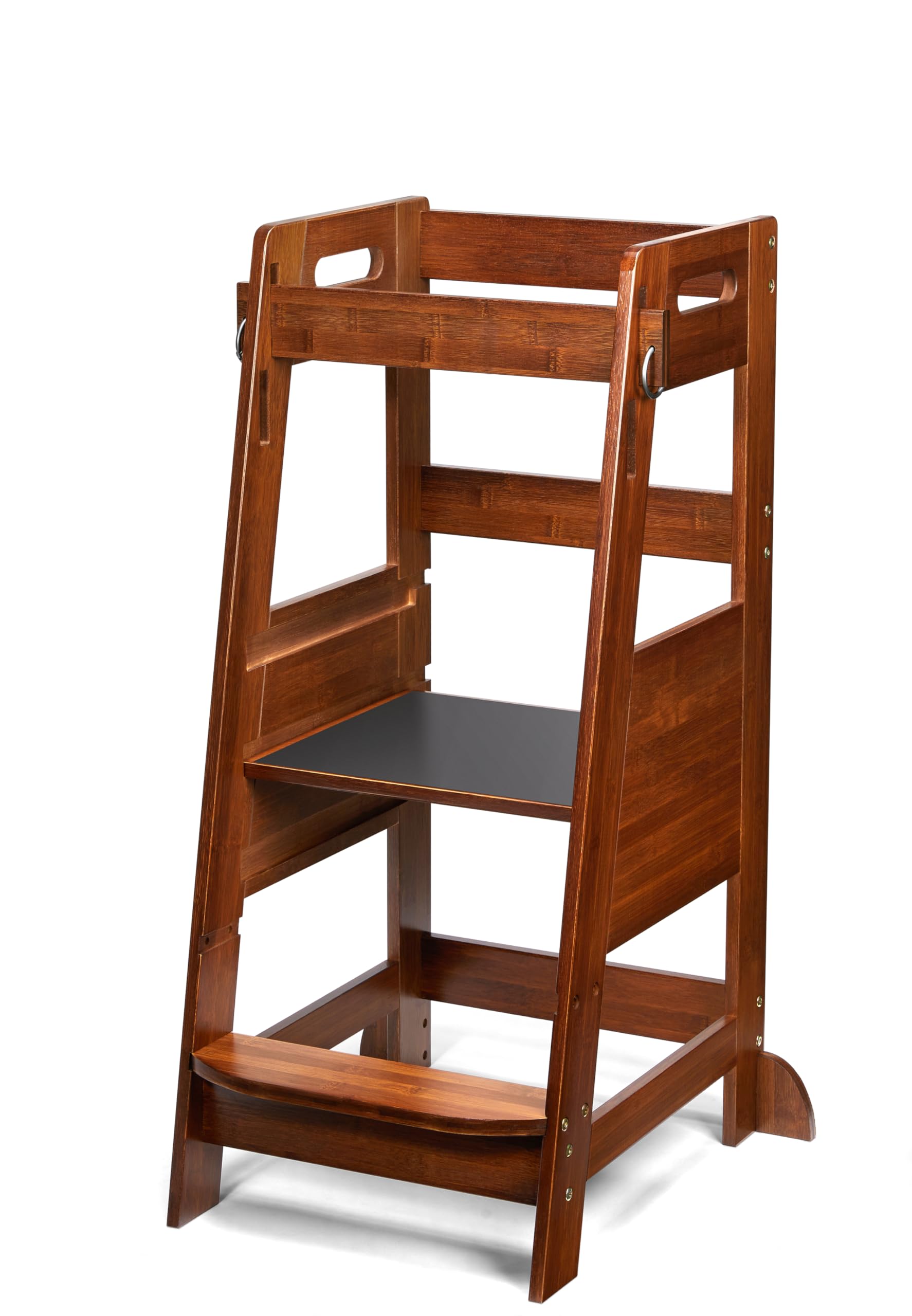 TOETOL Adjustable Bamboo Toddler Step Stool - Anti-Slip Kitchen Helper Tower for Kids | Safe Learning Stool for Cooking, Baking & Playtime Activities