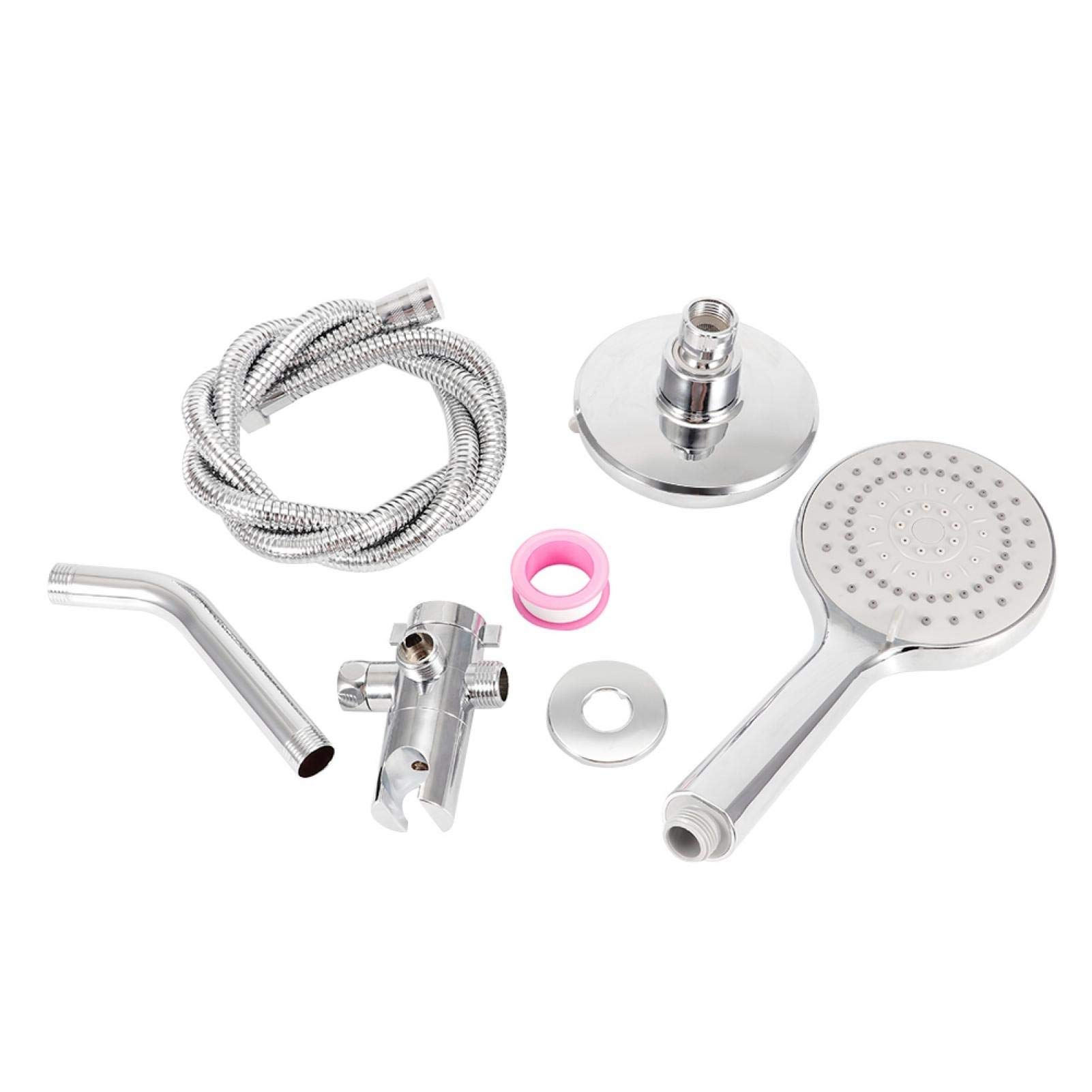3-Way 5-Setting Rainfall Shower Head with Handheld Spray Combo - High Pressure Shower System with Adjustable Shower Hose and Wall Mount Bracket - Perfect for Bathroom, Spa, and Luxury Shower Experience