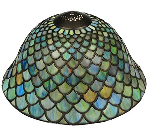 Meyda Tiffany 23953 Fish Scale Stained Glass Lamp Shade, 12