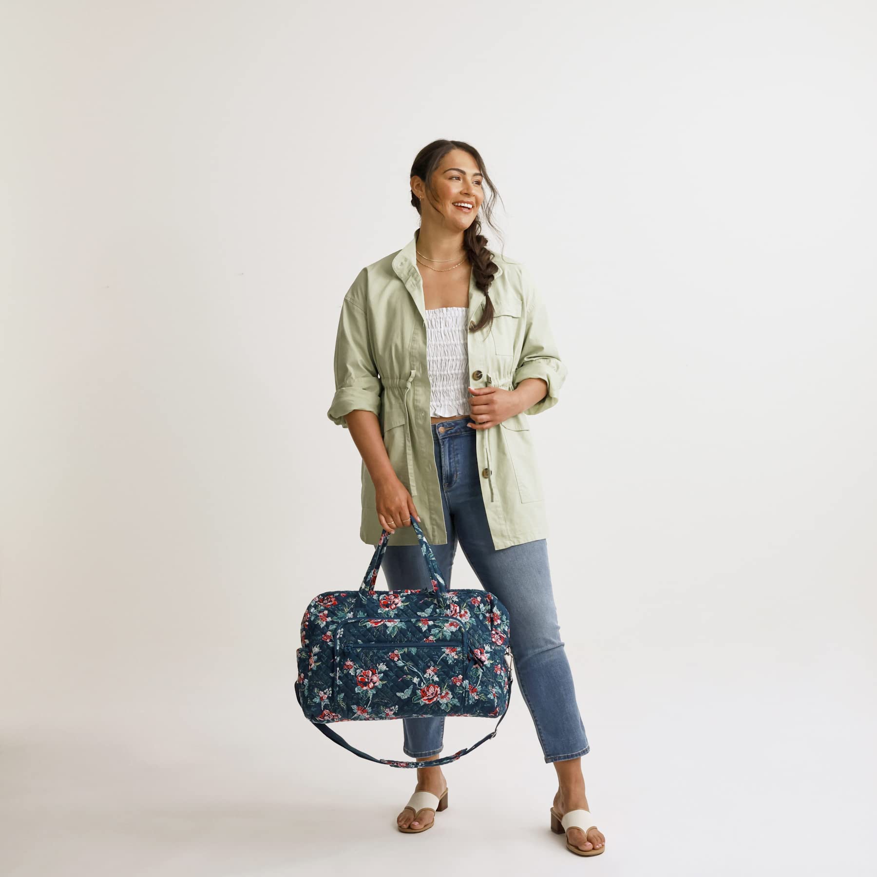 Vera Bradley Women's Cotton Weekender Travel Bag - Large Carryall Overnight Bag for Women, Perfect for Weekend Getaways, Gym, Work & Travel Accessories