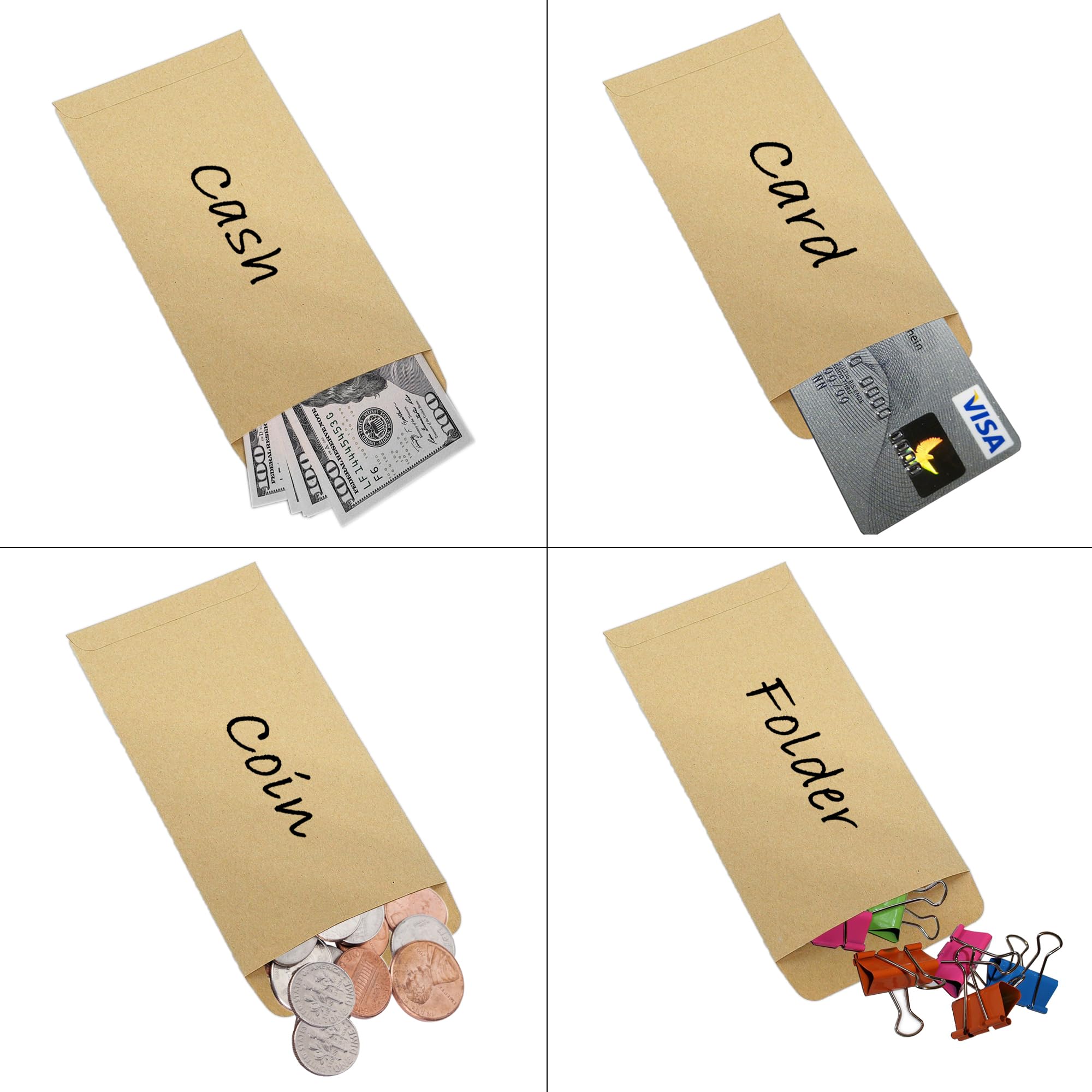 Officeva- 100 Pack #7 Money Envelopes for Cash Budgeting (6.5