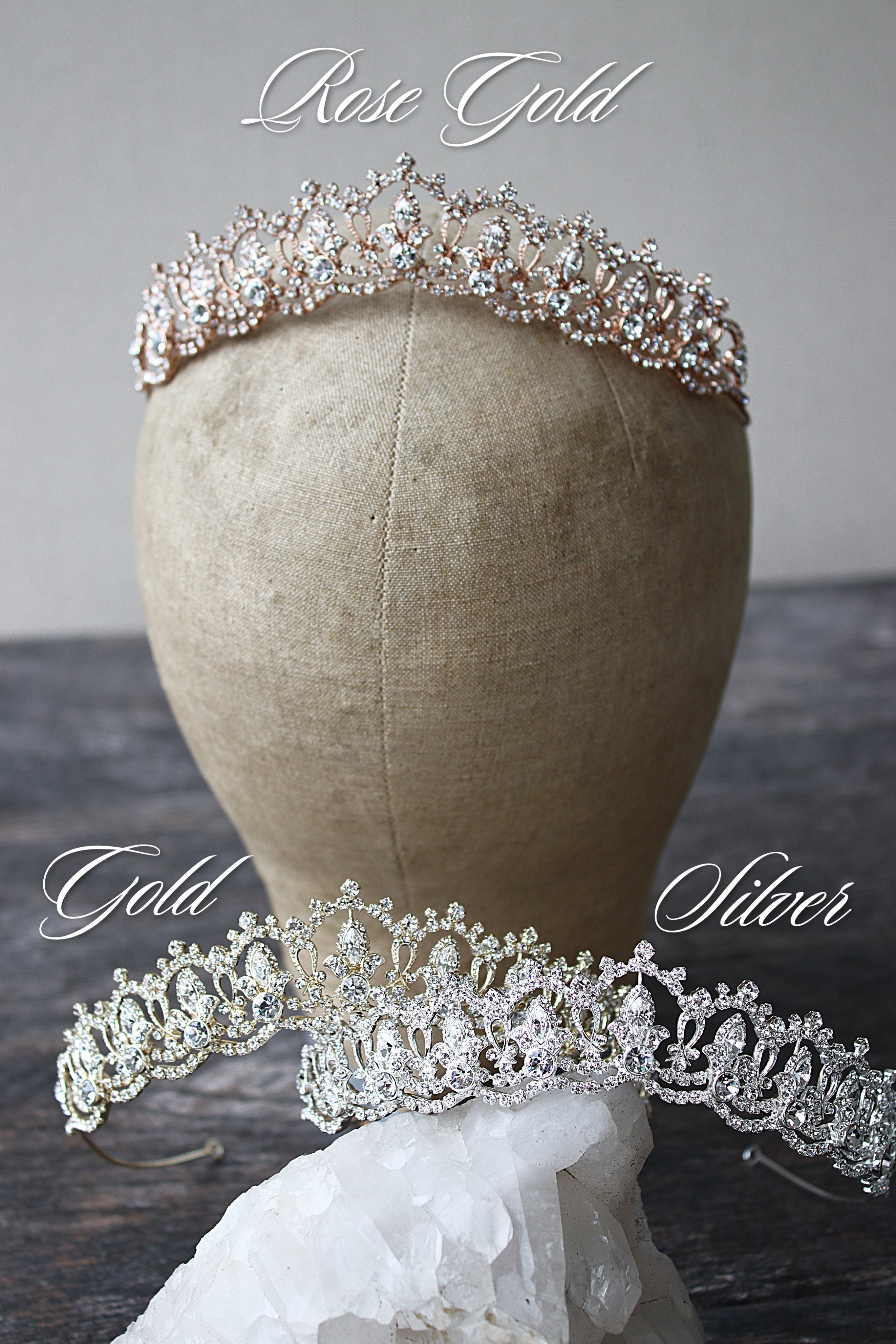 Elegant SERENA Silver Tiara with London Blue Topaz & Swarovski Crystals - Perfect for Weddings, Prom, and Special Occasions