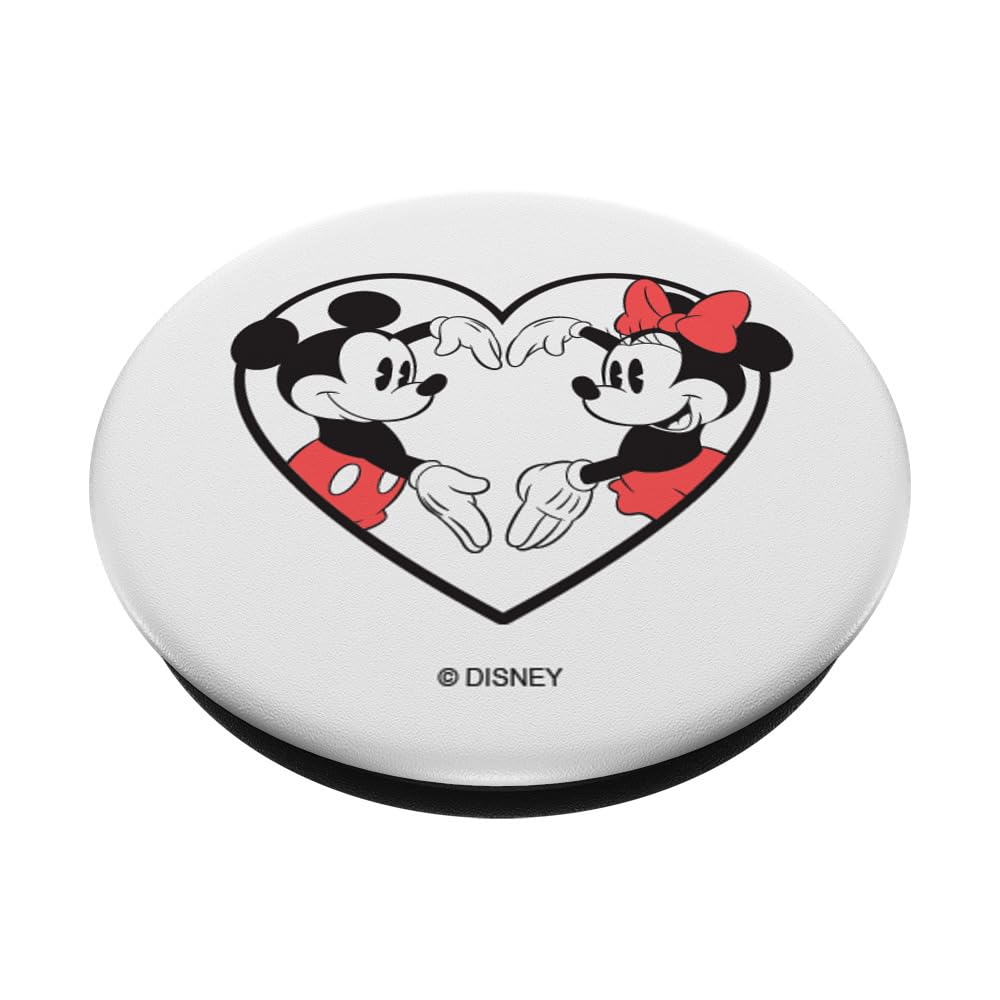 Disney Mickey & Minnie Mouse Heart Design PopSockets Standard PopGrip - Phone Grip, Stand & Sticker for iPhone, Samsung & Smartphones - Perfect for Valentine's Day Gifts, Couples & Disney Fans