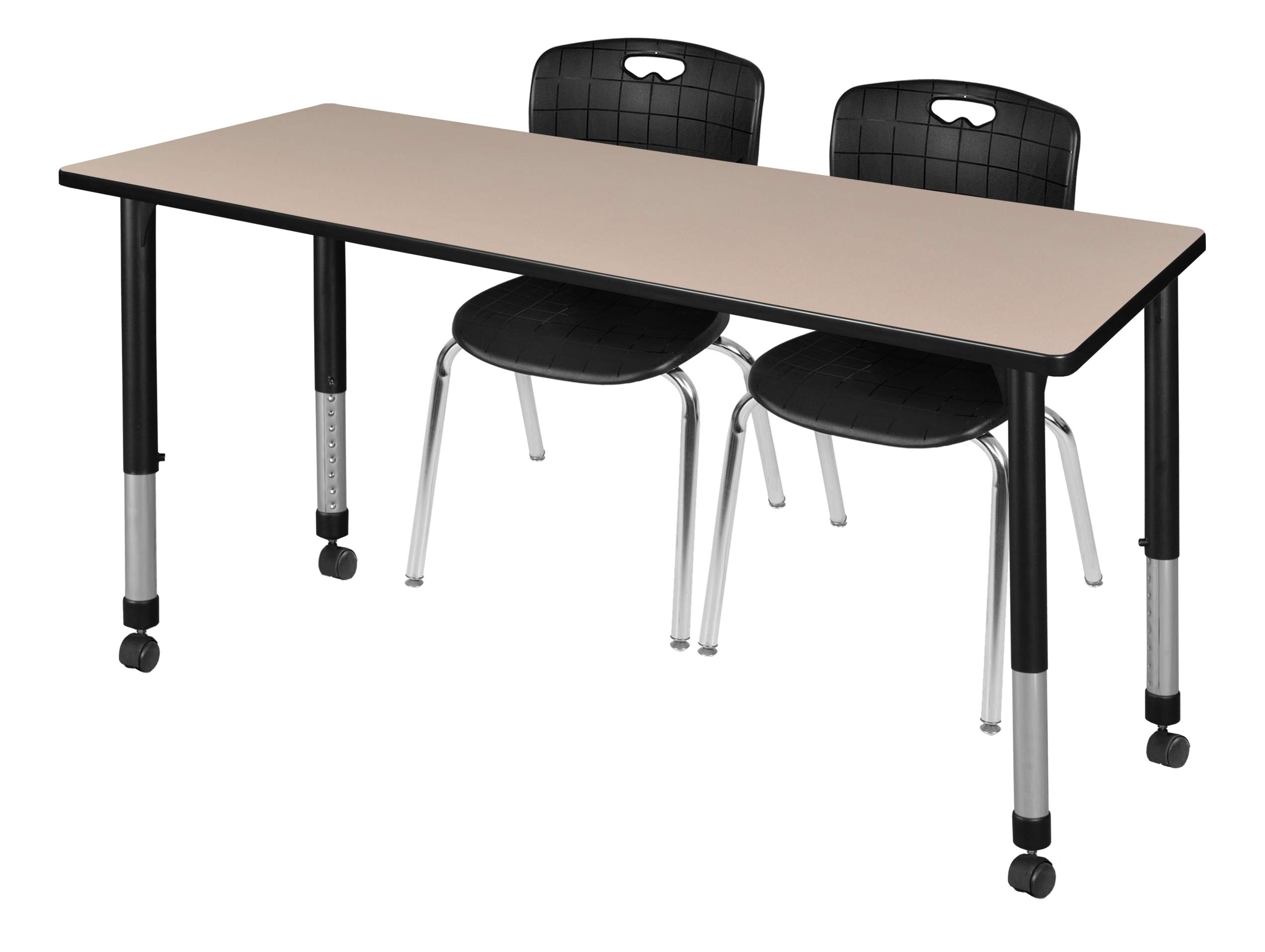 Regency Kee Adjustable Height Mobile Classroom Table Set with Two 18