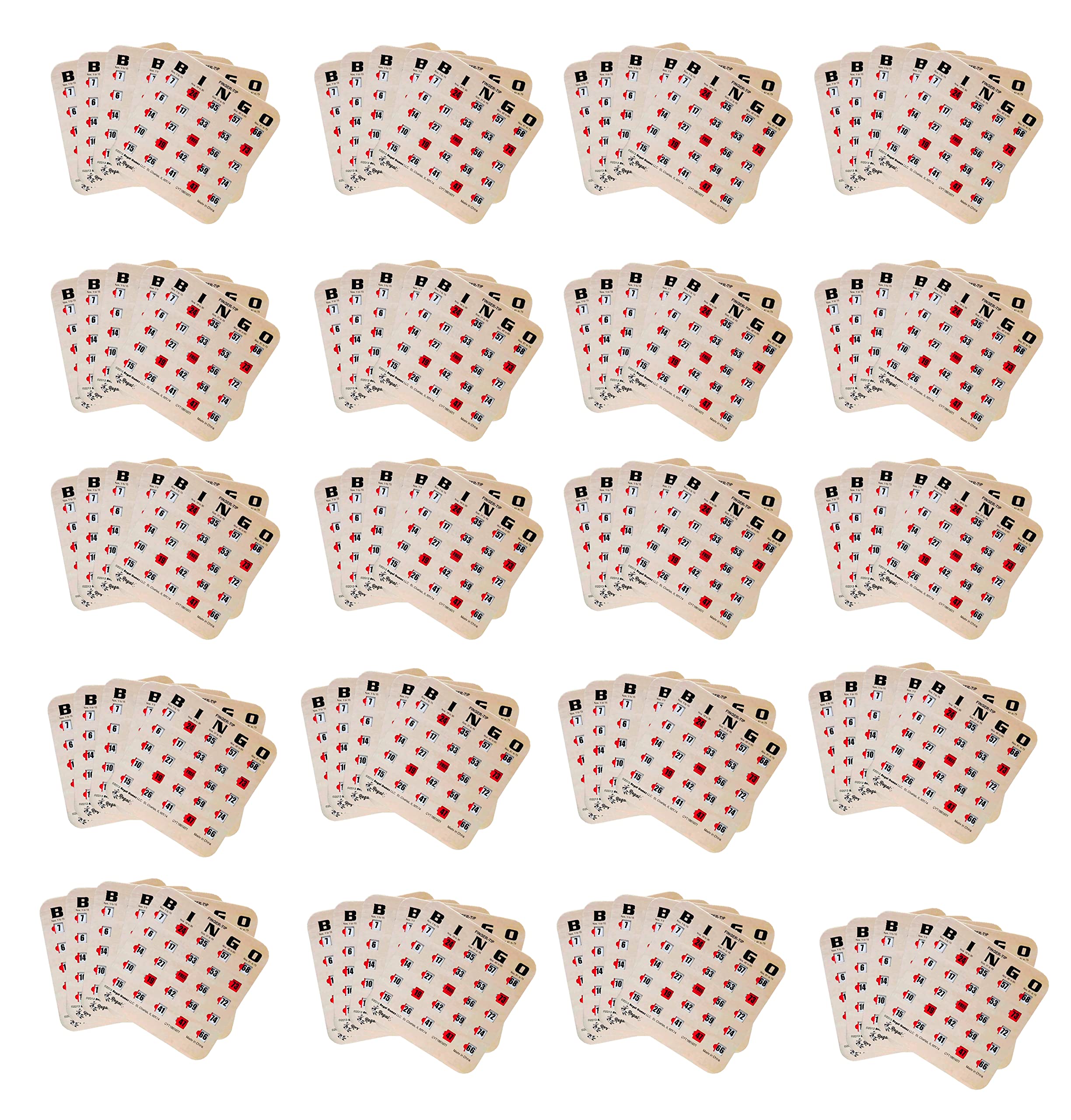 Regal Bingo Bulk Bingo Cards with Sliding Windows - 100 Pack Reusable Large Print Bingo Game Cards for Adults & Large Groups - Woodgrain Design - Perfect for Parties, Fundraisers, Senior Activities & Family Game Nights