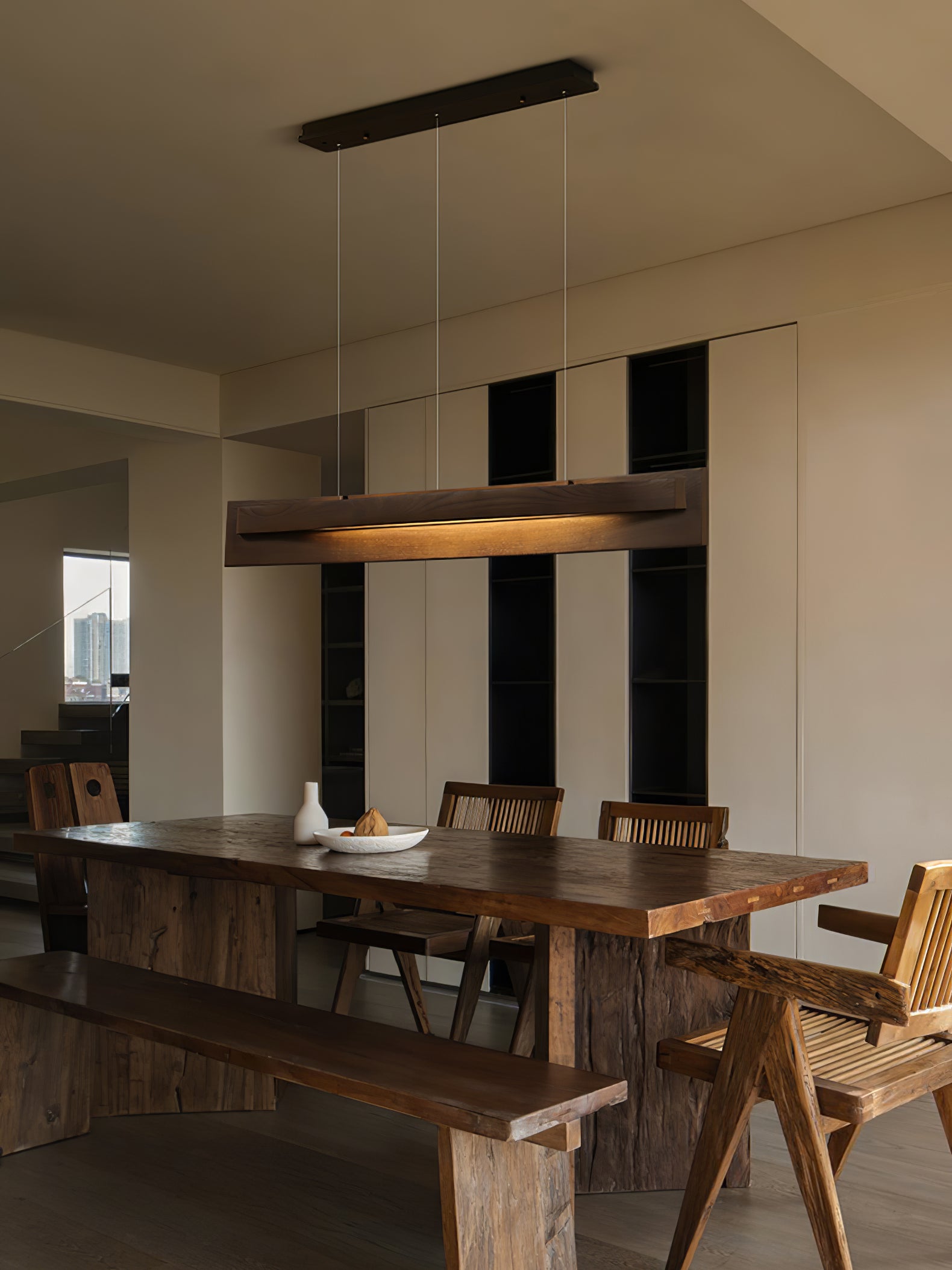 Lucien Modern Linear Pendant Light - Sleek Minimalist Hanging Lamp for Kitchen Island, Dining Room, or Living Room Lighting