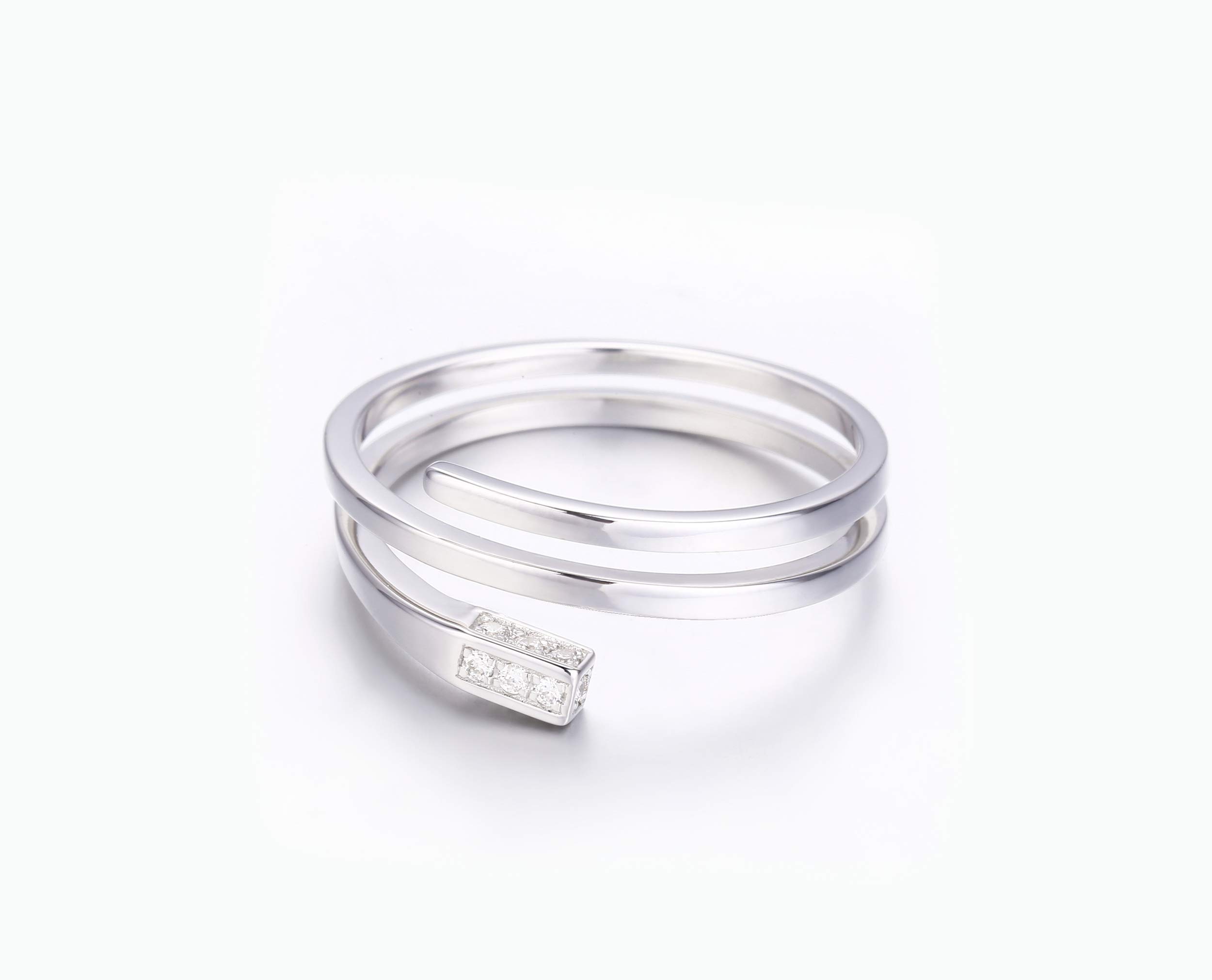 14K White Gold Rectangle Engagement Ring with Diamond - Minimalist Wedding Band, Handmade Promise Ring, April Birthstone Jewelry - Perfect for Proposals, Anniversaries, and Special Occasions