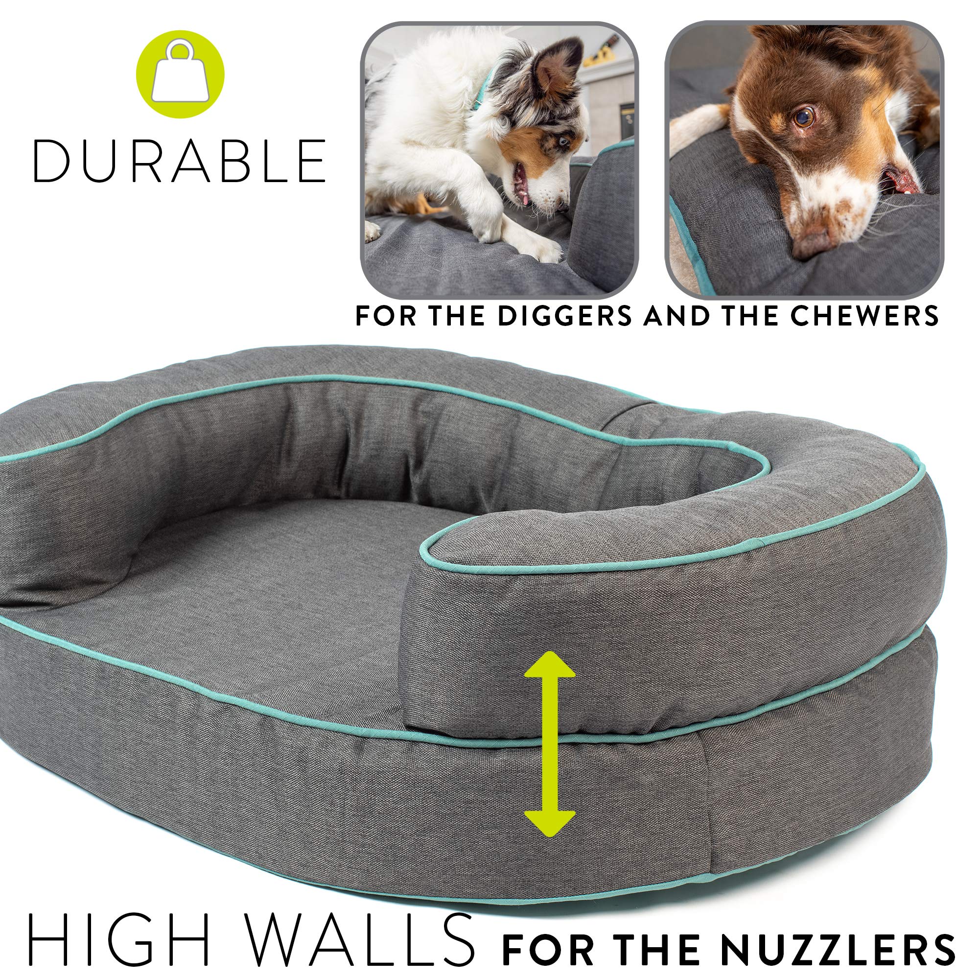 Hyper Pet Durable Dreamer Deluxe Orthopedic Dog Bed - HyperFoam & HyperLock Support for Small, Large & X-Large Dogs (39