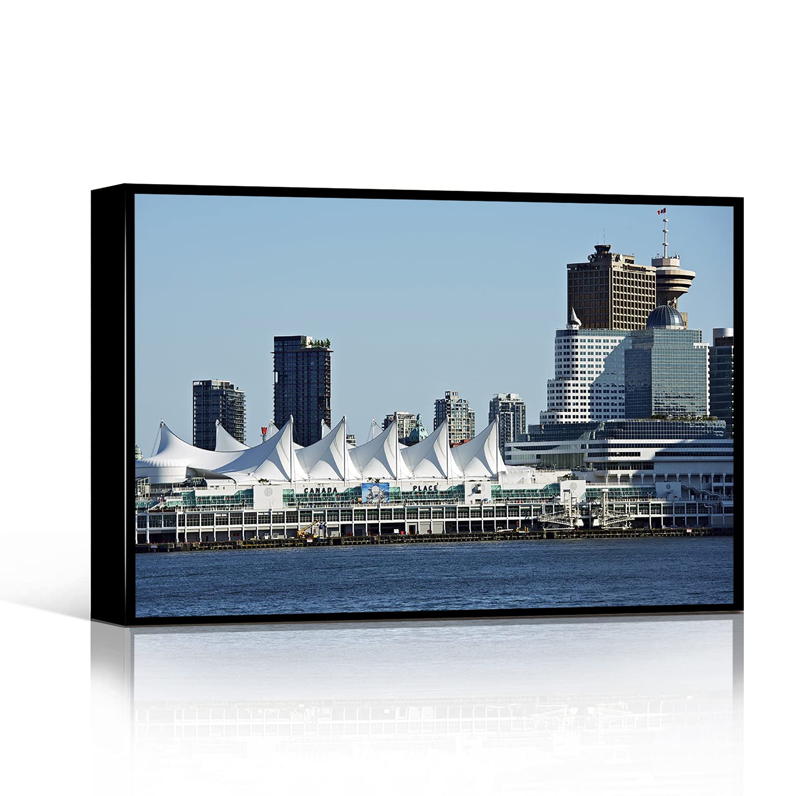 Farmhouse Wall Art Decor - Minimalist Modern Canvas Print 16x24 Inch Wood Framed - Perfect for Living Room, Bedroom & Office - Vancouver Canada Inspired Scenery