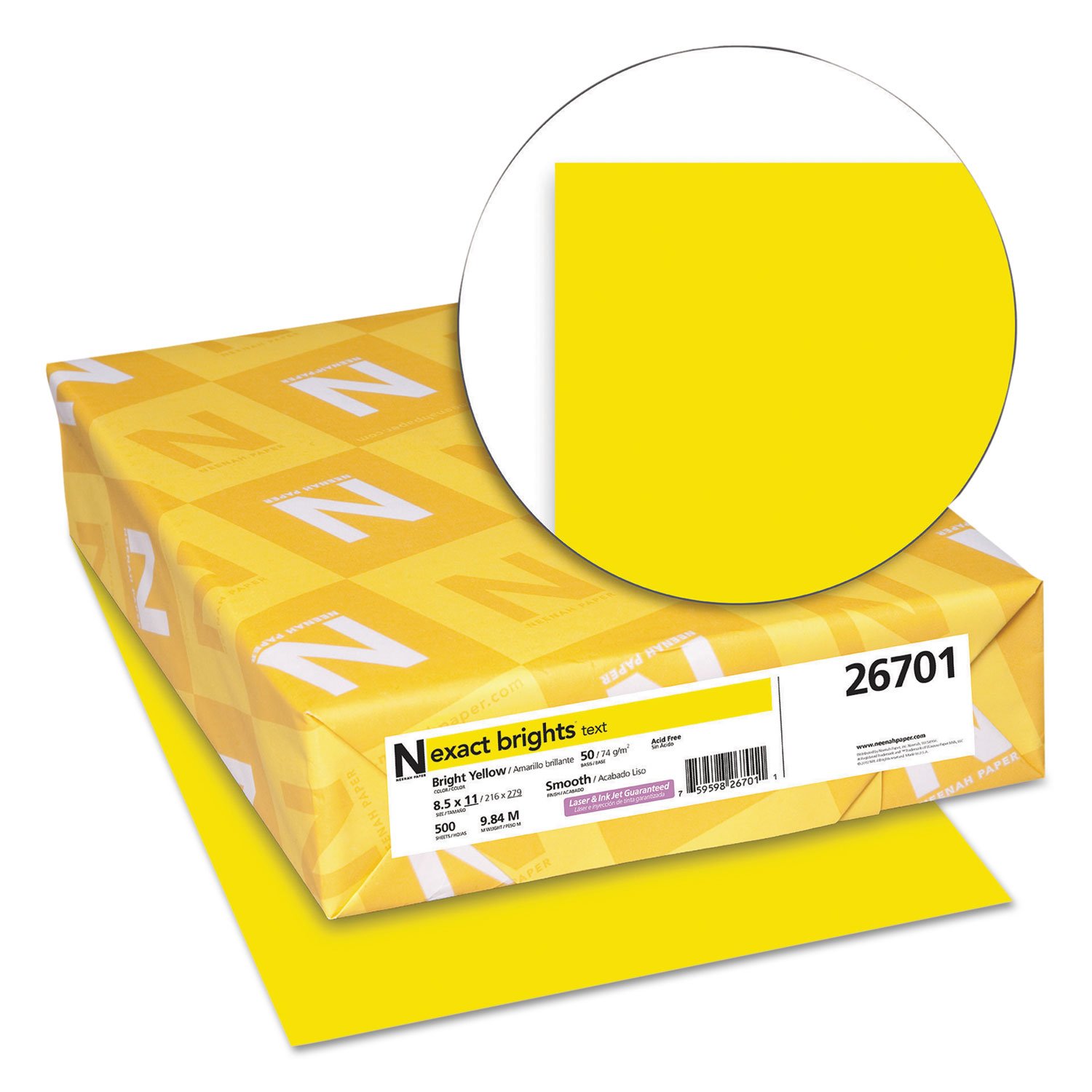 Premium Exact Brights Laser & Inkjet Printer Paper - Multipurpose Copy Paper for Home, Office & School Use - Vibrant Colors for Flyers, Presentations & Craft Projects
