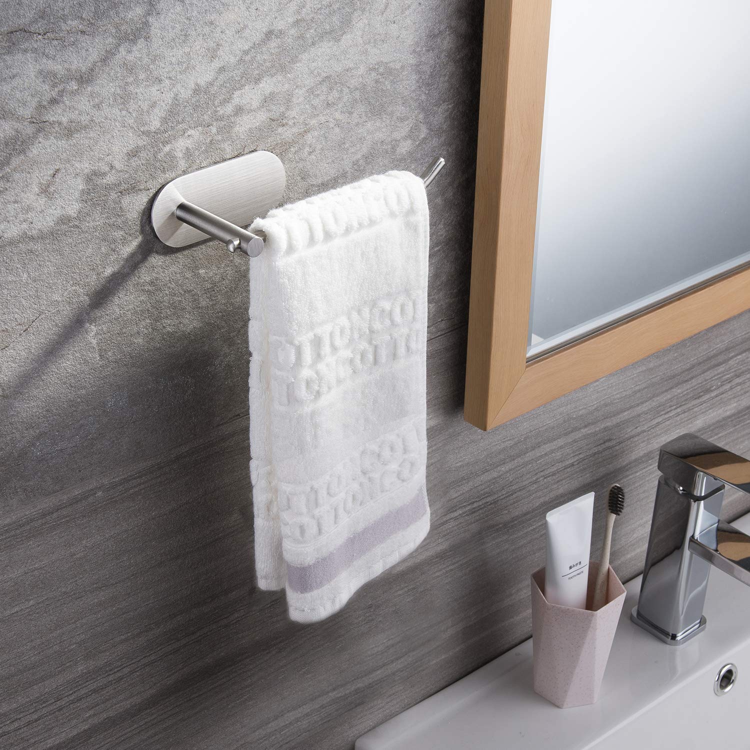 Self-Adhesive Paper Towel Holder - Stainless Steel Wall Mount Towel Dispenser for Kitchen, Bathroom & Office | SUNTECH SUS304 Stick-On Design