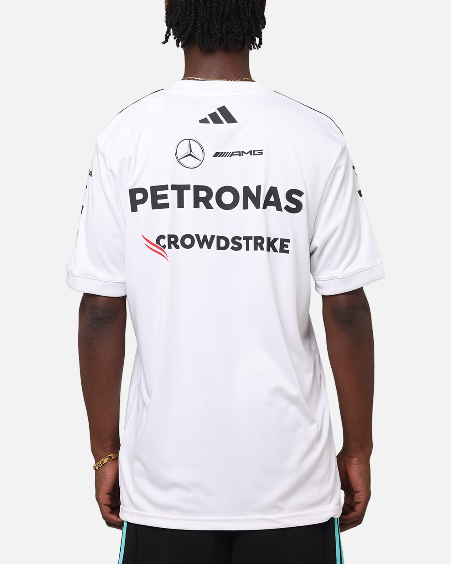 Adidas x Mercedes AMG Petronas Formula One F1 2025 Team Driver T-Shirt - White - Official Motorsport Fan Apparel for Racing Enthusiasts & F1 Events