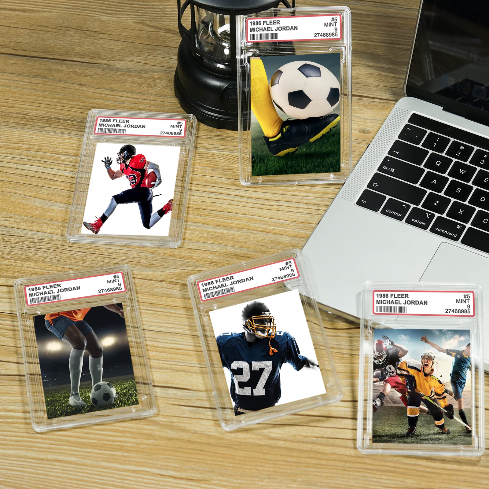 60 Pack Clear Acrylic Baseball Card Holders with Label Position - Standard & Graded Trading Card Protectors for Sports, Game, and Collectible Cards - Perfect for Storage, Display, and Organization (60 Pieces)