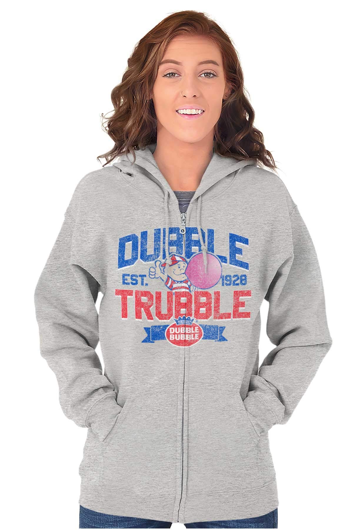 Dubble Trouble Bubble Gum Hoodie - Unisex Zip Up for Casual Wear