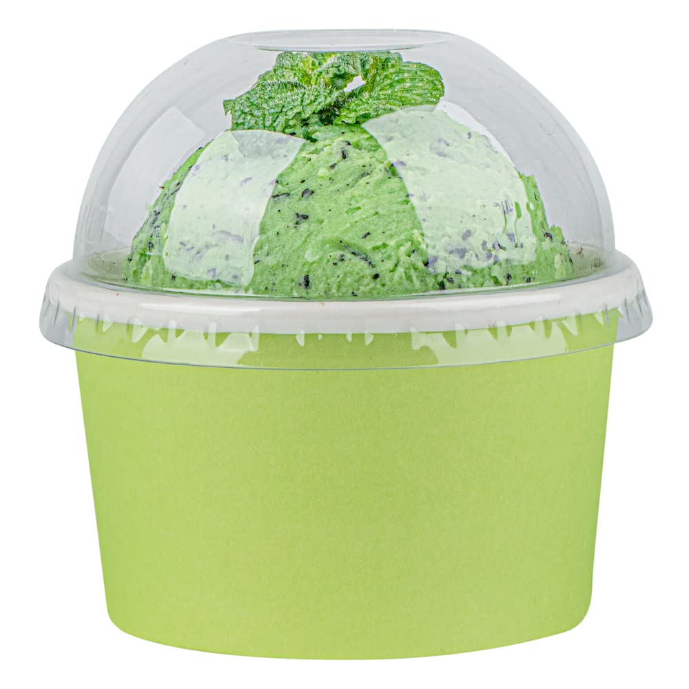 50 Pack Clear Plastic Dome Lids for 5oz Coppetta To-Go Cups - Disposable Dessert Cup Lids - Perfect for Ice Cream, Parfaits & Takeaway Desserts in Restaurants, Cafes & Bakeries