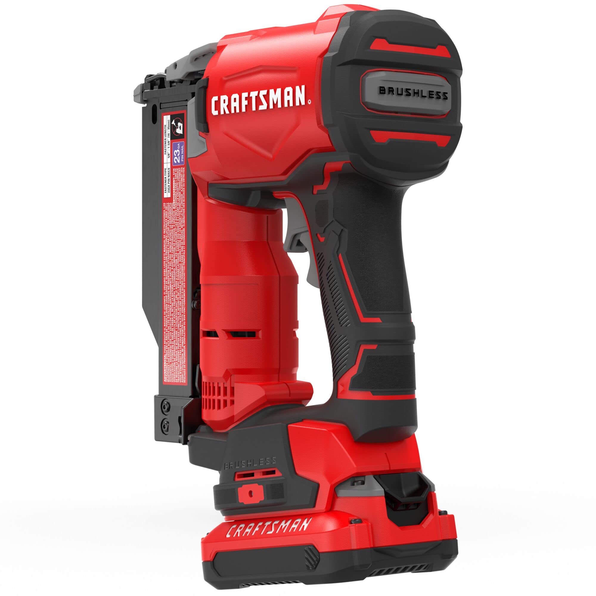 CRAFTSMAN V20 Cordless 23-Gauge Pin Nailer Kit with Battery & Charger (CMCN623C1) - Perfect for Trim Work, Cabinetry, and DIY Home Projects