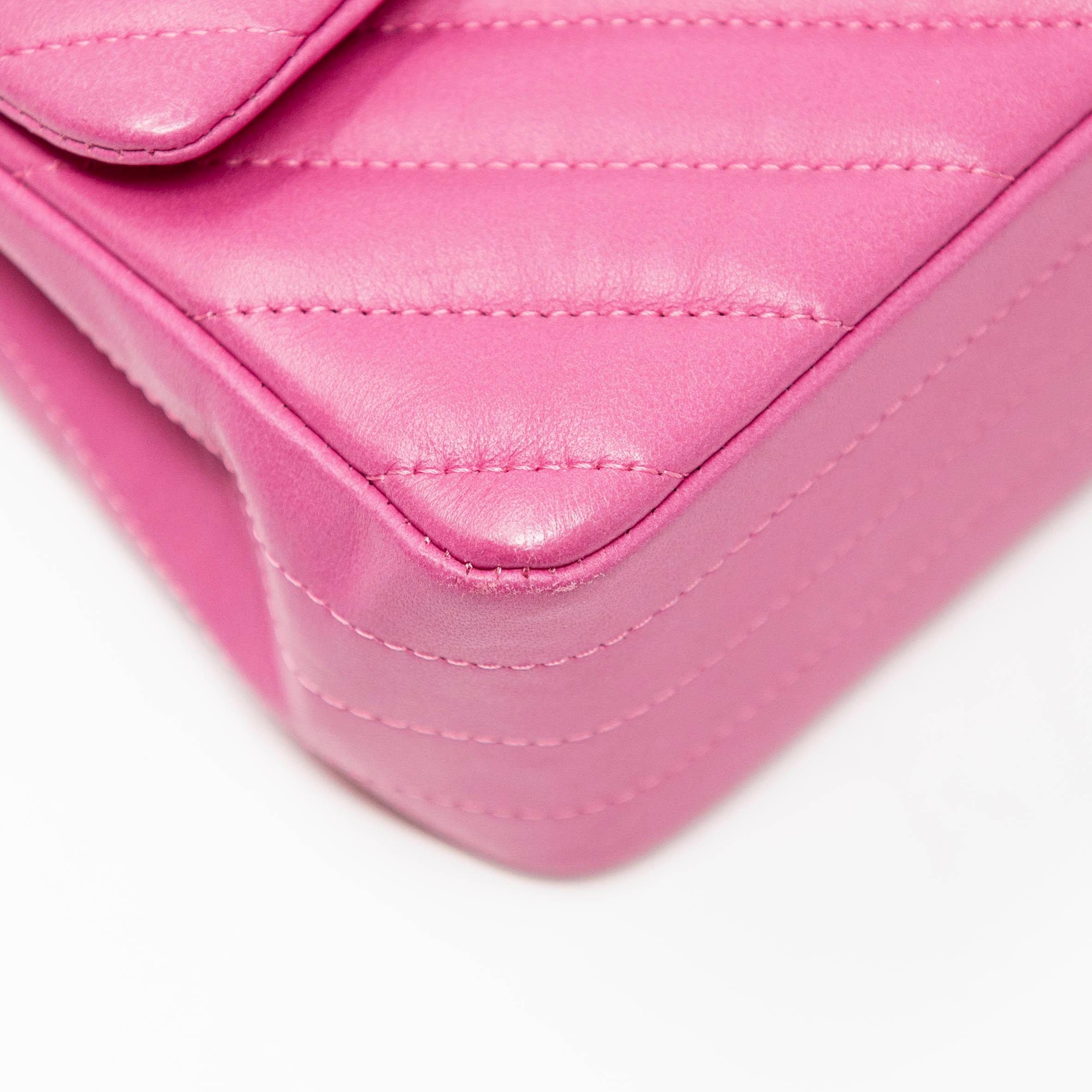 Chanel Pink Chevron Mini Flap Bag - Luxury Quilted Leather Crossbody Purse for Women | Perfect for Parties, Dates & Special Occasions