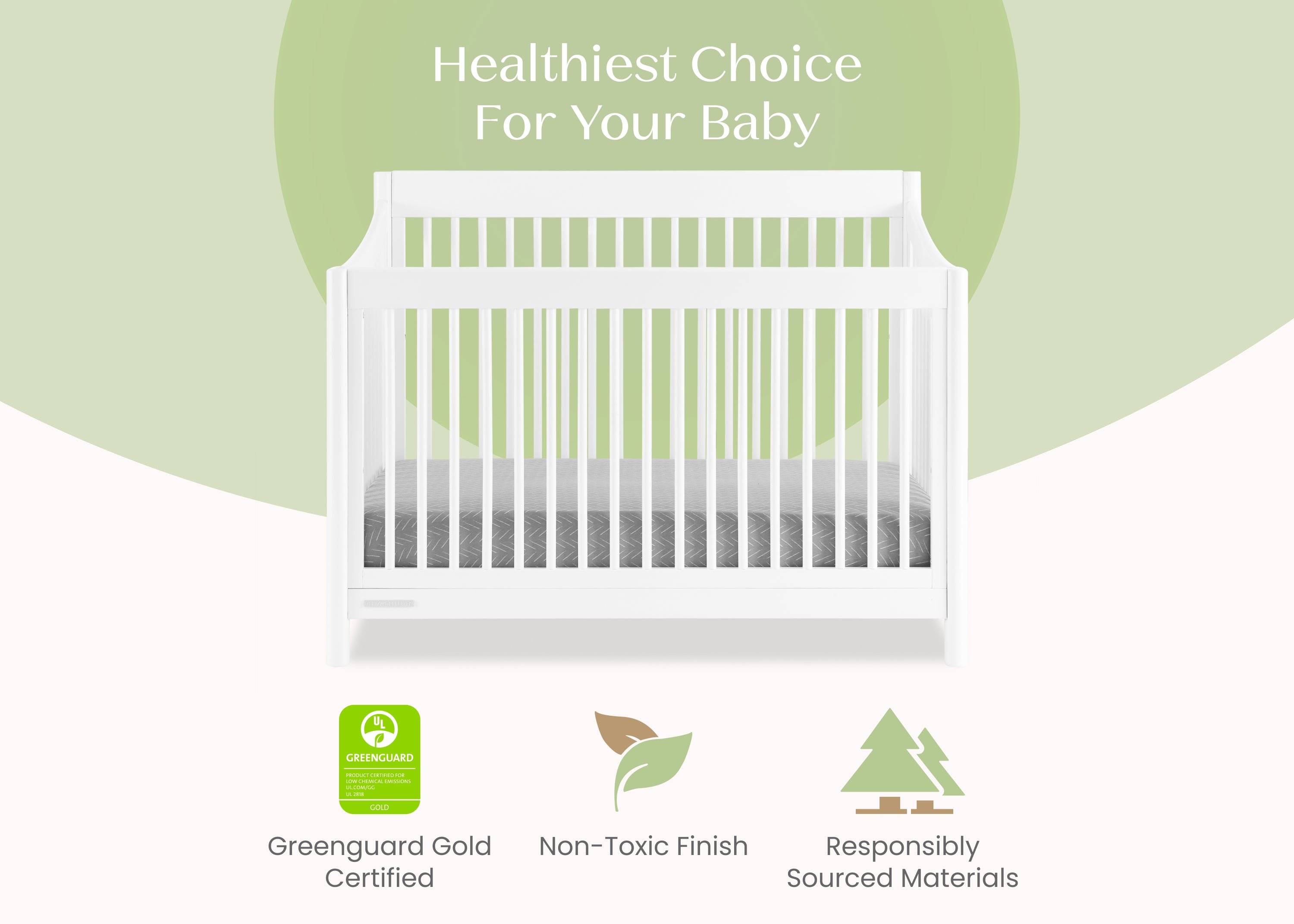 Brooks 6-in-1 Convertible Baby Crib - Toddler Bed, Daybed & Full-Size Bed - Safe & Durable Nursery Furniture for Newborn to Adult - Perfect for Baby Rooms, Daycare Centers & Guest Bedrooms