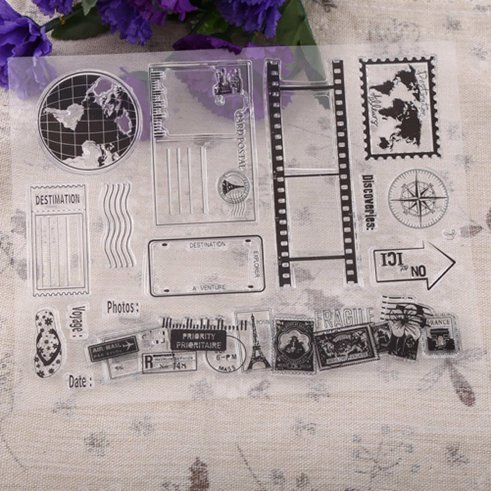 Transparent Silicone Clear Stamps for DIY Scrapbooking, Photo Cards & Albums - Cartoon Earth Design - Perfect for Card Making, Journaling & Craft Projects