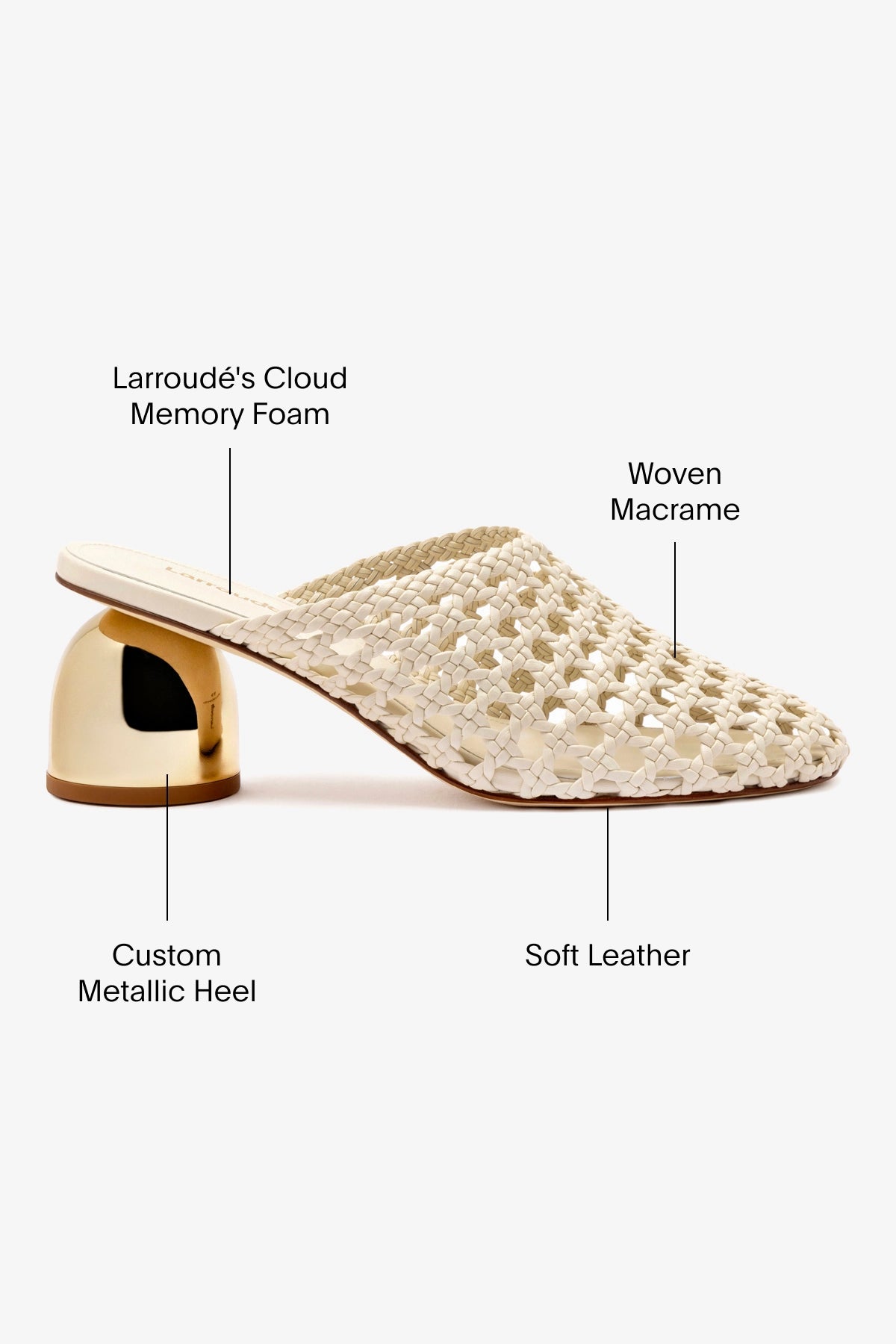 Dew Drop Macrame Mule Ivory Leather Sandals - Bohemian Summer Shoes for Women | Perfect for Beach, Vacation & Casual Outfits