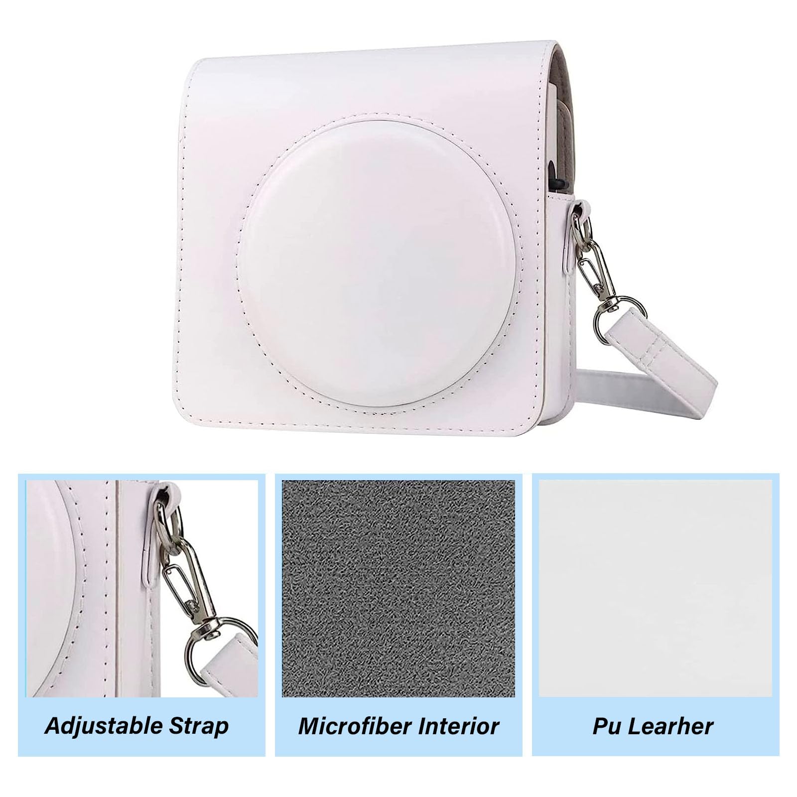 **HIUOUIH Protective Case for Fujifilm Instax Mini 12 Instant Camera - Durable Travel Pouch with Adjustable Shoulder Strap (Purple) - Perfect for Travel, Parties & Everyday Use**