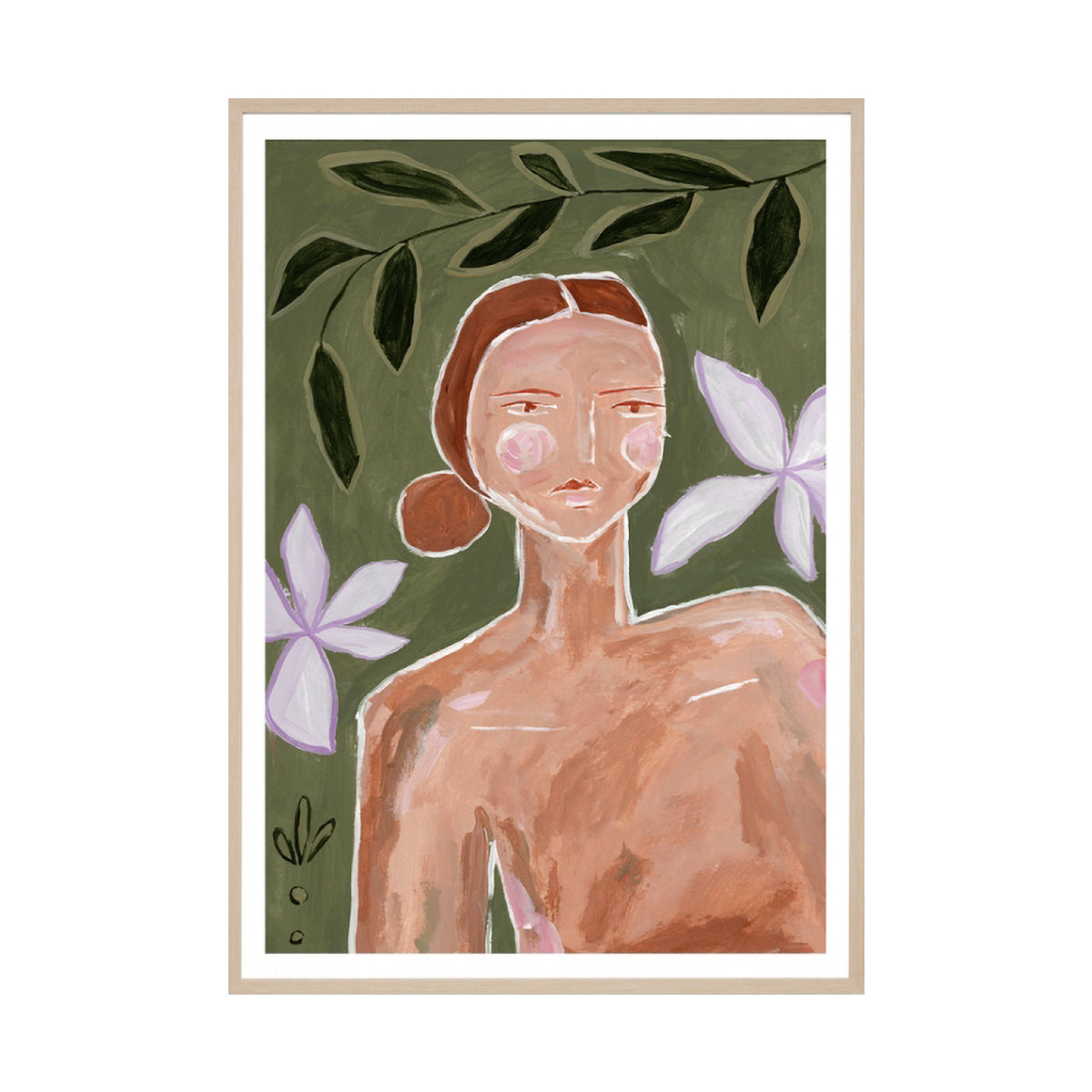 Feminine Muse Olive 1 Framed Print - Vintage Wall Art Decor for Living Room, Bedroom & Office - Perfect Gift for Art Lovers & Home Decor Enthusiasts