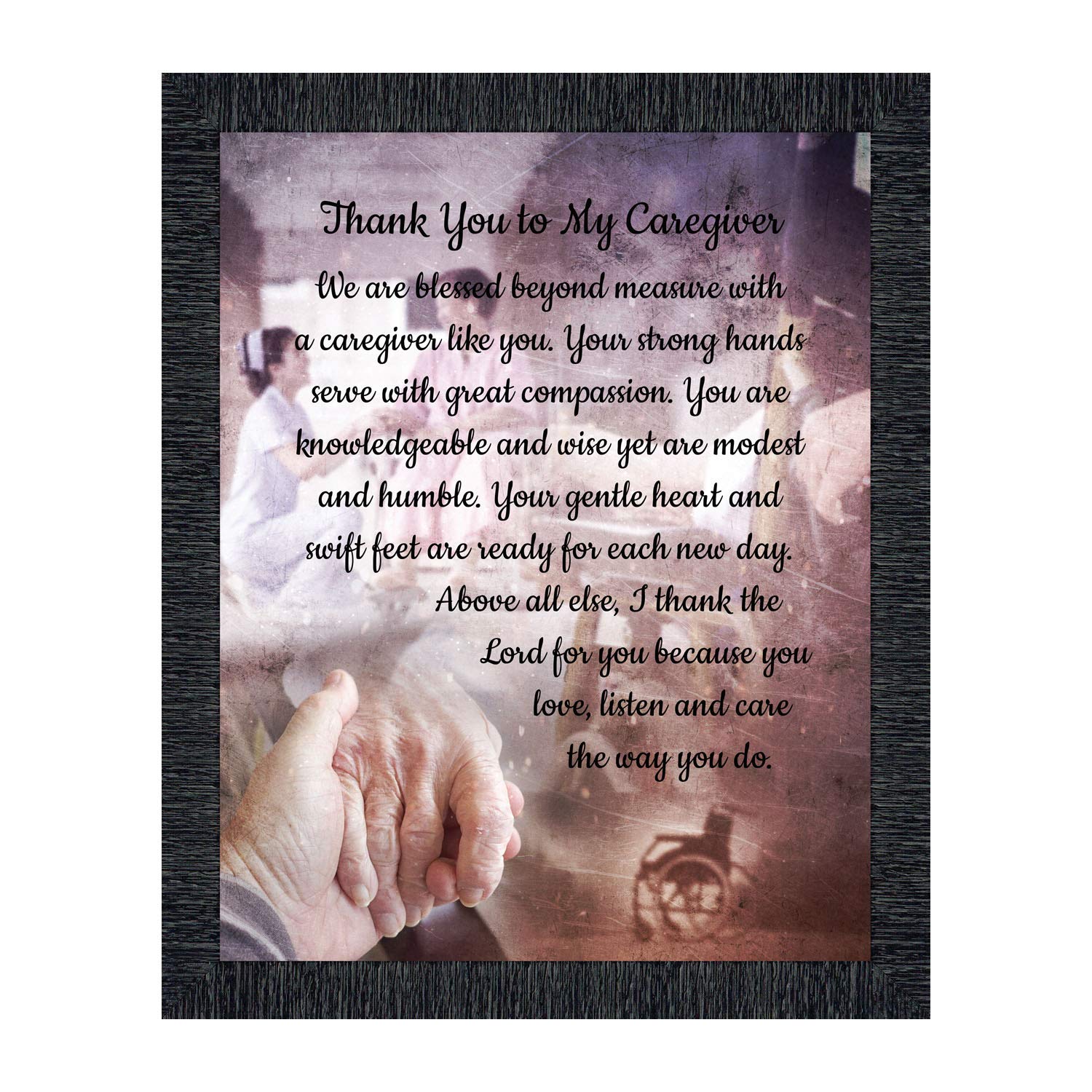 Crossroads Home Décor Thank You To My Caregiver Gift - Inspirational Picture Frame 2176CH - Perfect for Nurses, Doctors, Healthcare Workers & Caregivers Appreciation