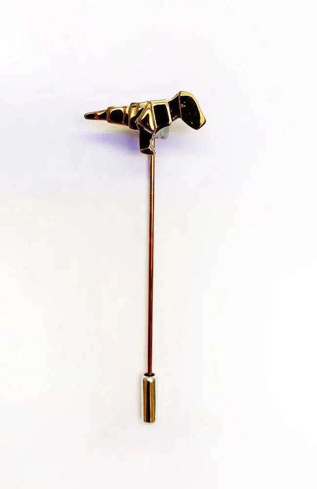 Premium LA Smith Rose Gold Origami Dinosaur Brooch Pin - Elegant Gift Boxed Jewelry for Women, Fashion Accessories for Parties, Weddings & Special Occasions