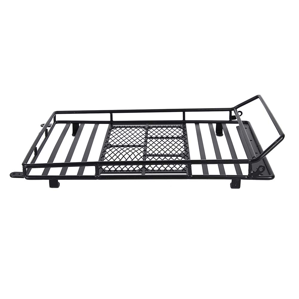1/10 SCX10 RC Crawler Car Metal Roof Rack with LED Light - Heavy Duty Luggage Carrier Accessory for Off-Road Adventure & Camping Trips