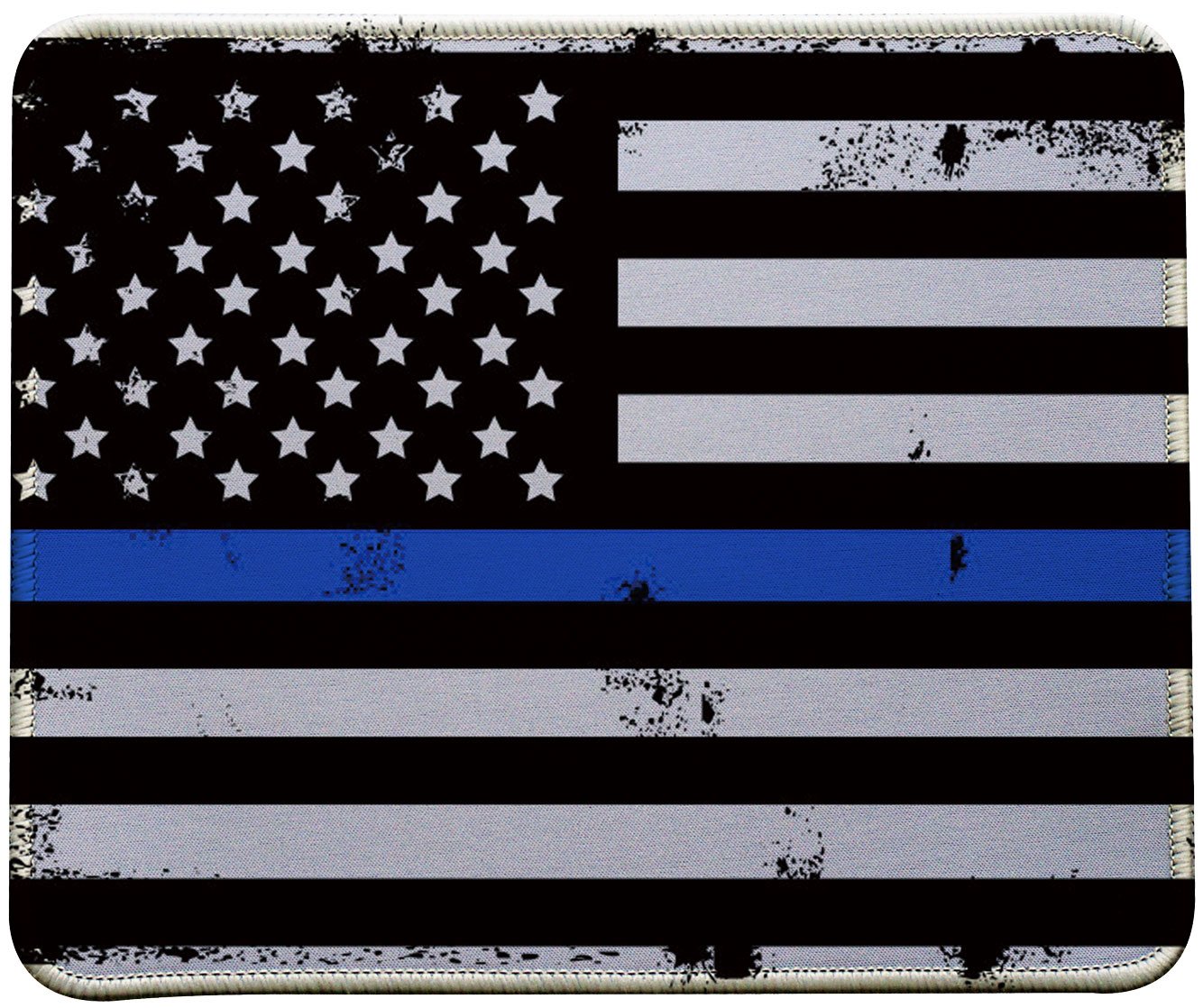 Retro Thin Blue Line Flag Mouse Pad - Non-Slip Rubber Base, 9.5 x 7.8 Inch - Perfect for Office, Gaming & Police Supporters | USA Patriotic Desk Accessory