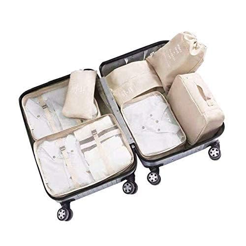 Adwaita 6-Piece Packing Cubes Set - Premium Travel Luggage Organizers for Suitcases & Backpacks (Ivory) | Perfect for Business Trips, Vacations & Weekend Getaways