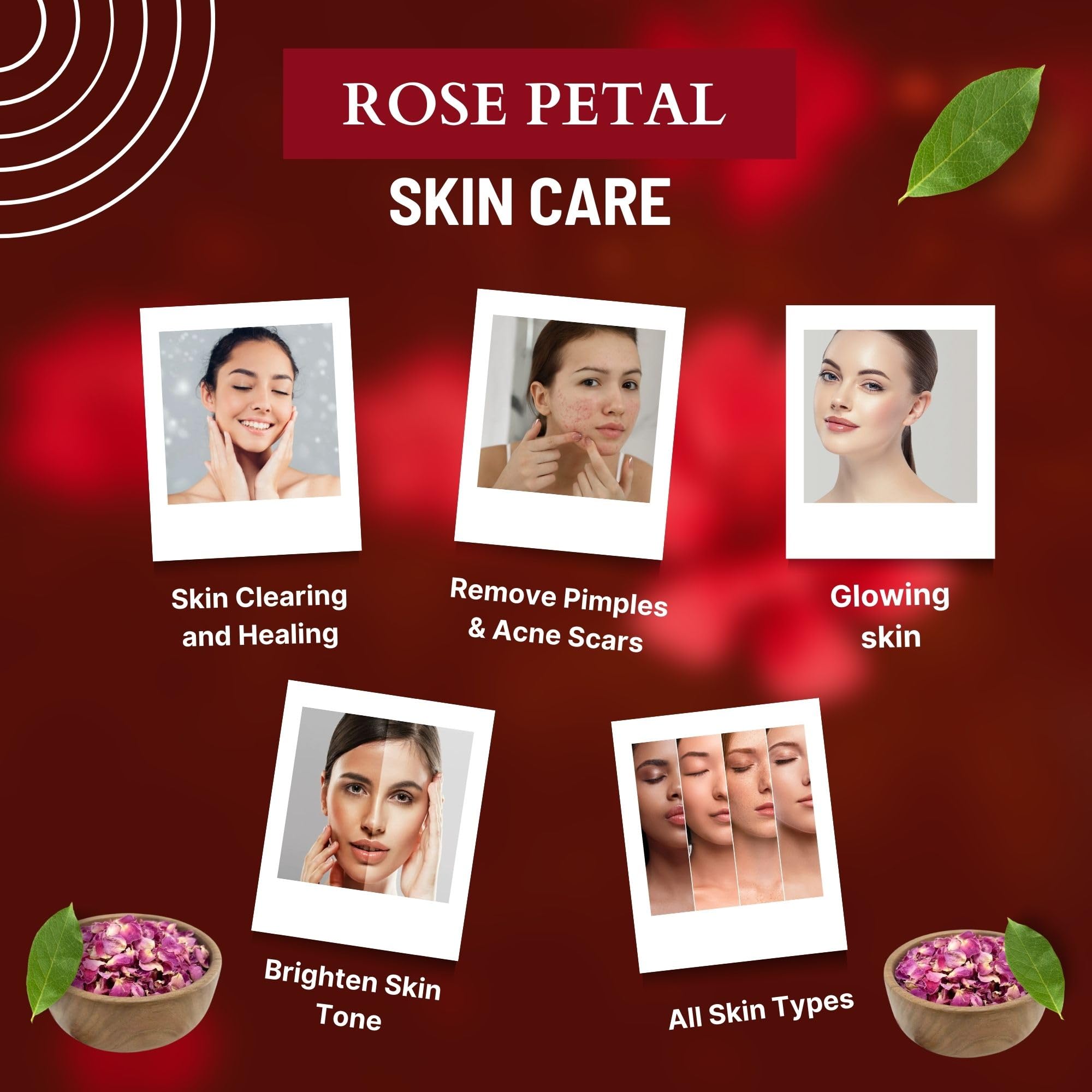 Organic Sun-Dried Rose Petals (Gulab Patti) - 100g Premium Edible Roses for Skincare, Hair Care, Herbal Tea & DIY Beauty Recipes - Perfect for Face Masks, Bath Soaks & Aromatherapy