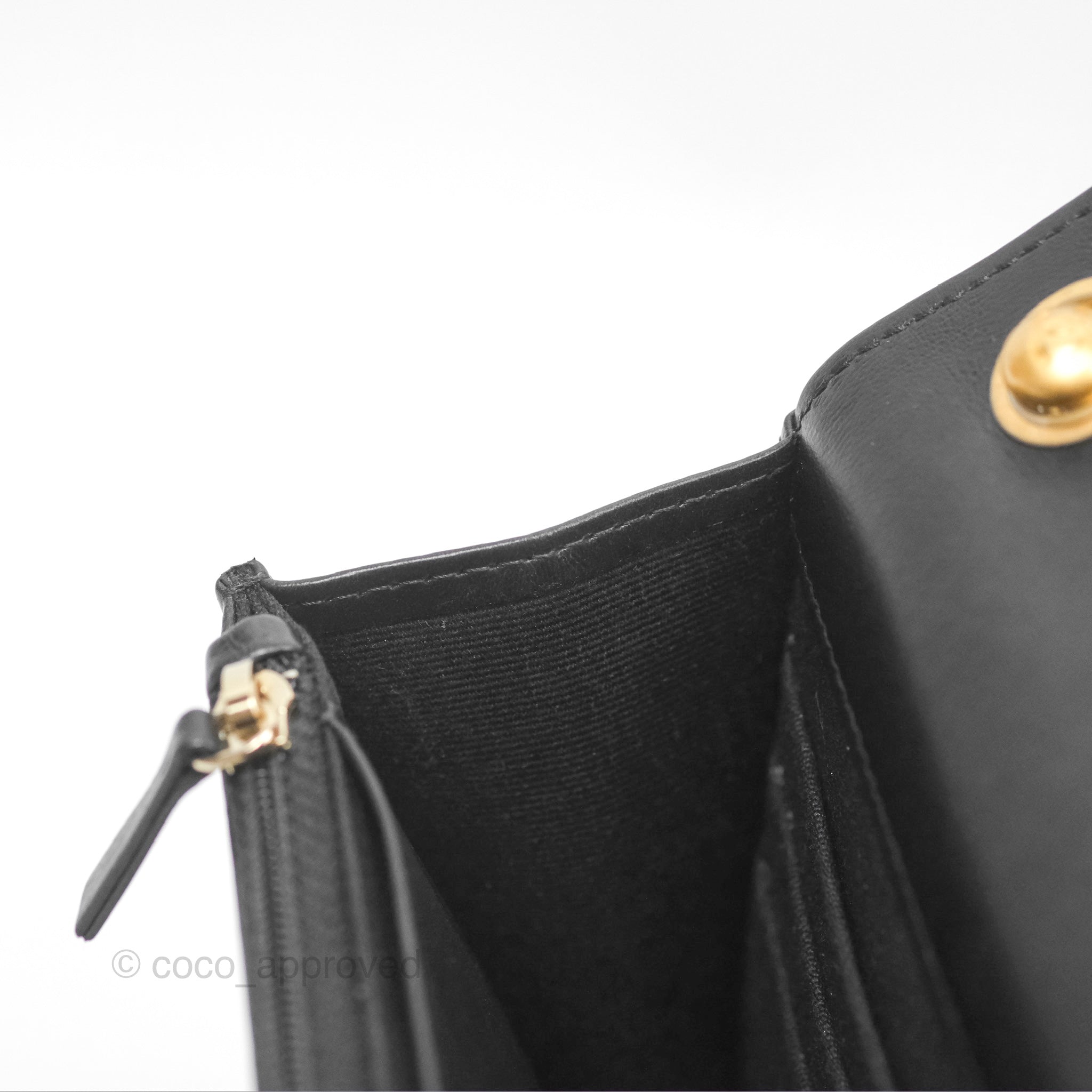 Chanel All Slide Wallet on Chain WOC with Adjustable Chain - Quilted Black Lambskin Leather Crossbody Bag for Women | Perfect for Evening Events, Parties & Daily Use