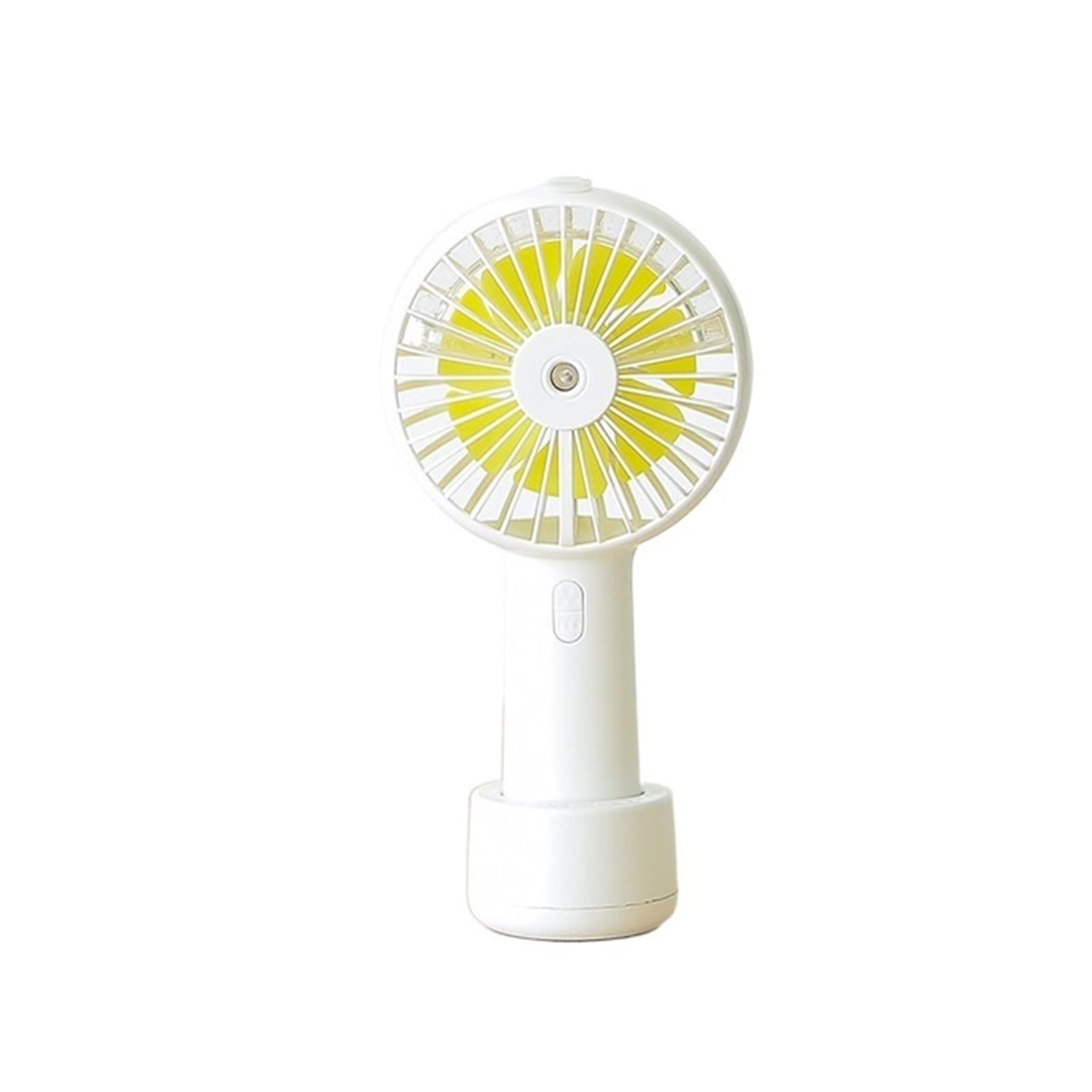 Mini USB Rechargeable Portable Fan with Water Spray Mist - Battery Powered Personal Cooling Fan, Travel Humidifier & Air Conditioner for Outdoor, Camping, Office, Home Use (White)