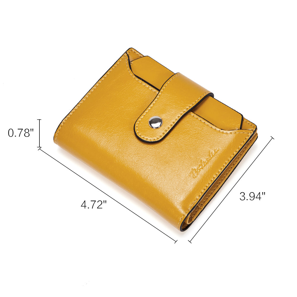 BOSTANTEN Women's RFID Blocking Leather Wallet - Slim Bifold Zipper Wallet with ID Window & Card Slots | Perfect for Everyday Use, Travel, and Gift Giving