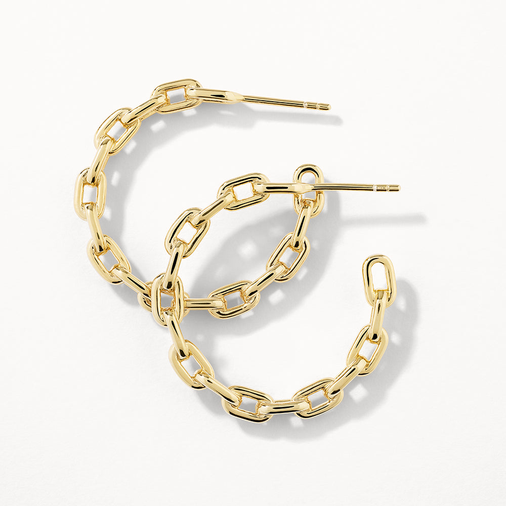 Gold Chain Link Hoop Earrings for Women - Trendy Dainty Jewelry for Everyday Wear & Special Occasions