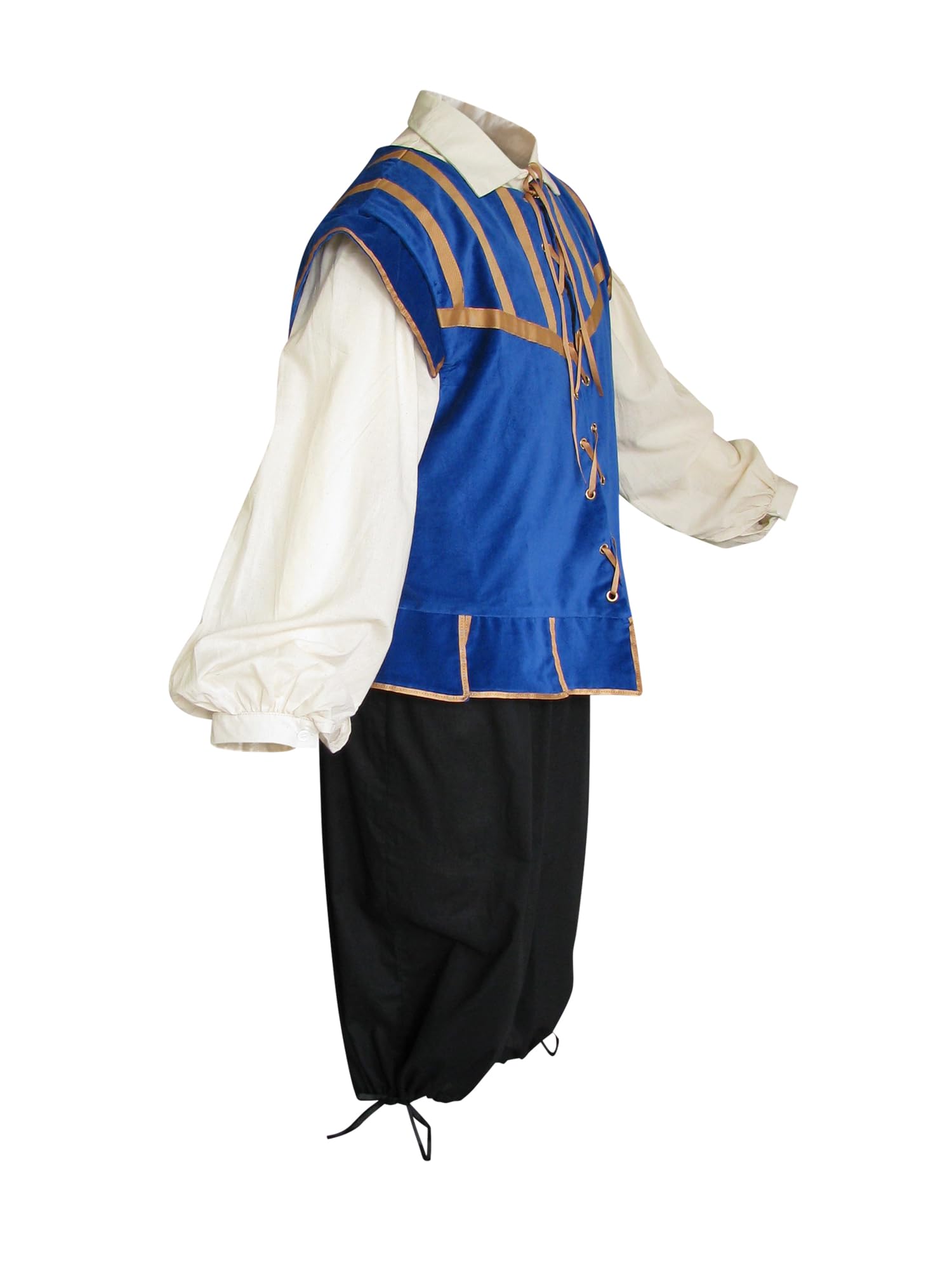 Men's Renaissance Doublet 3 Piece Costume Set for Ren Faire, Pirate & Medieval Cosplay | Historical Reenactment, LARP & Theater Performances