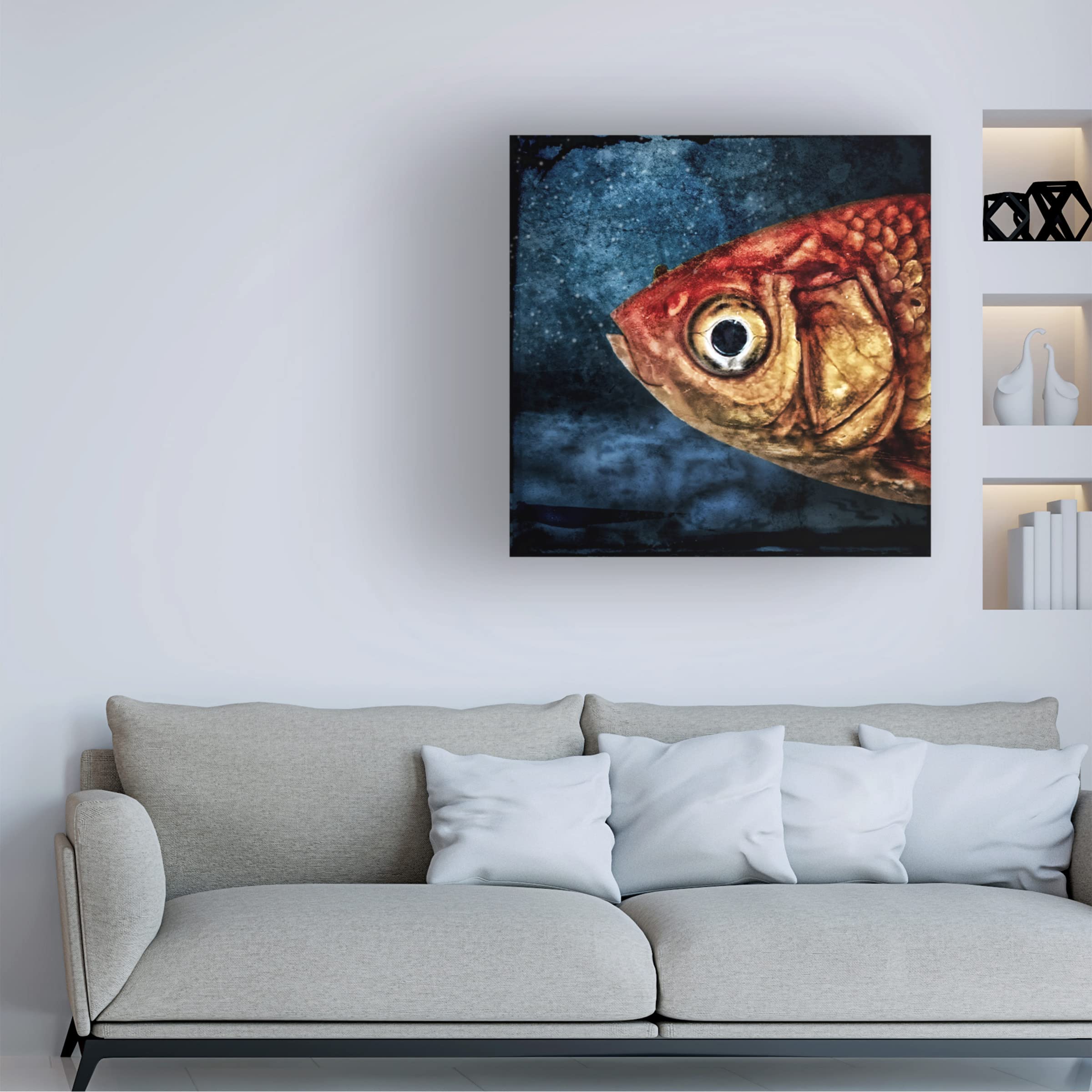 Piet Flour 'Isidor The Goldfish' Canvas Art Print - Modern Wall Decor for Living Room, Bedroom & Office - Trademark Fine Art Collection