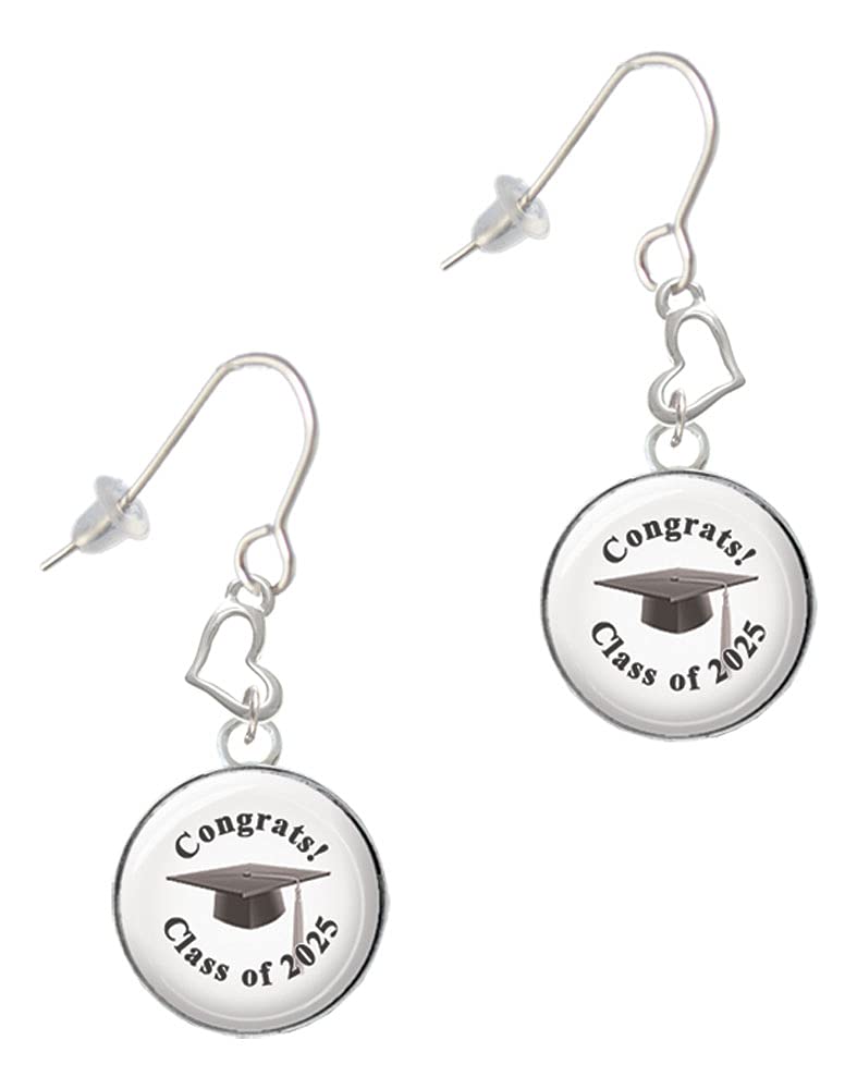 Delight Jewelry Silver-Tone Small Heart French Hook Earrings - Perfect for Valentine's Day Gifts, Anniversary Presents & Everyday Elegance