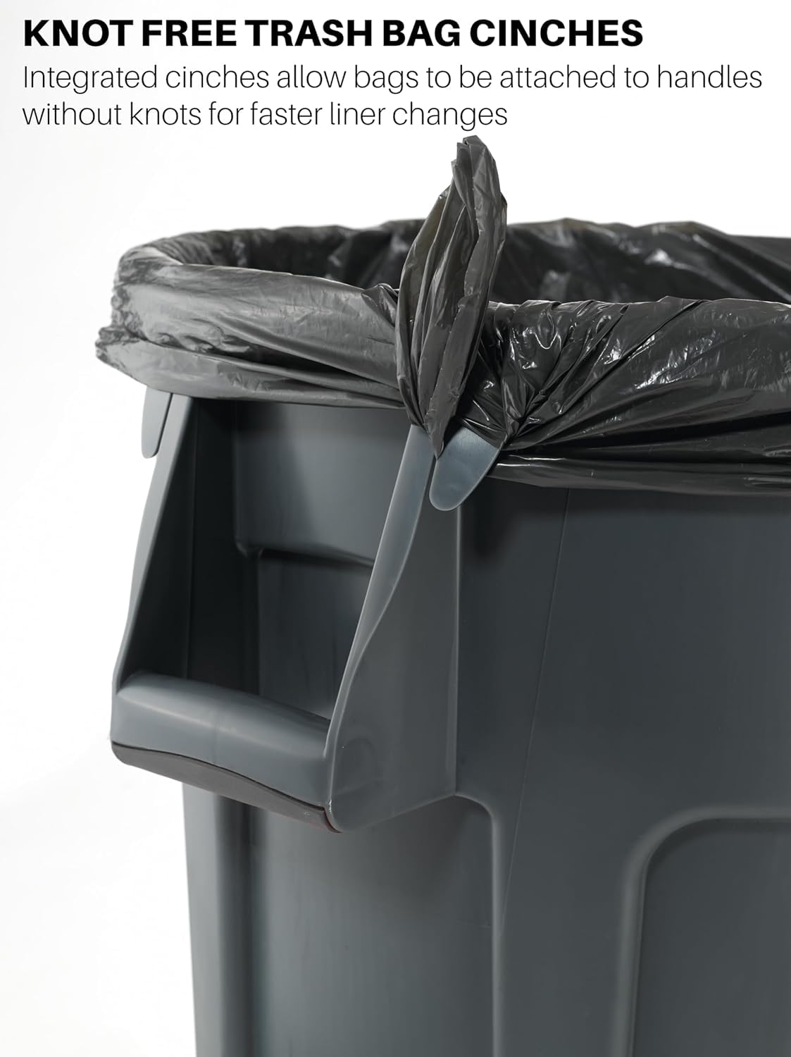 Rubbermaid BRUTE 10-Gallon Heavy-Duty Round Trash Can - Gray Outdoor Garbage Bin for Landscaping, Construction, Restaurants, Offices & Warehouses | Durable Commercial Waste Container for Indoor & Outdoor Use