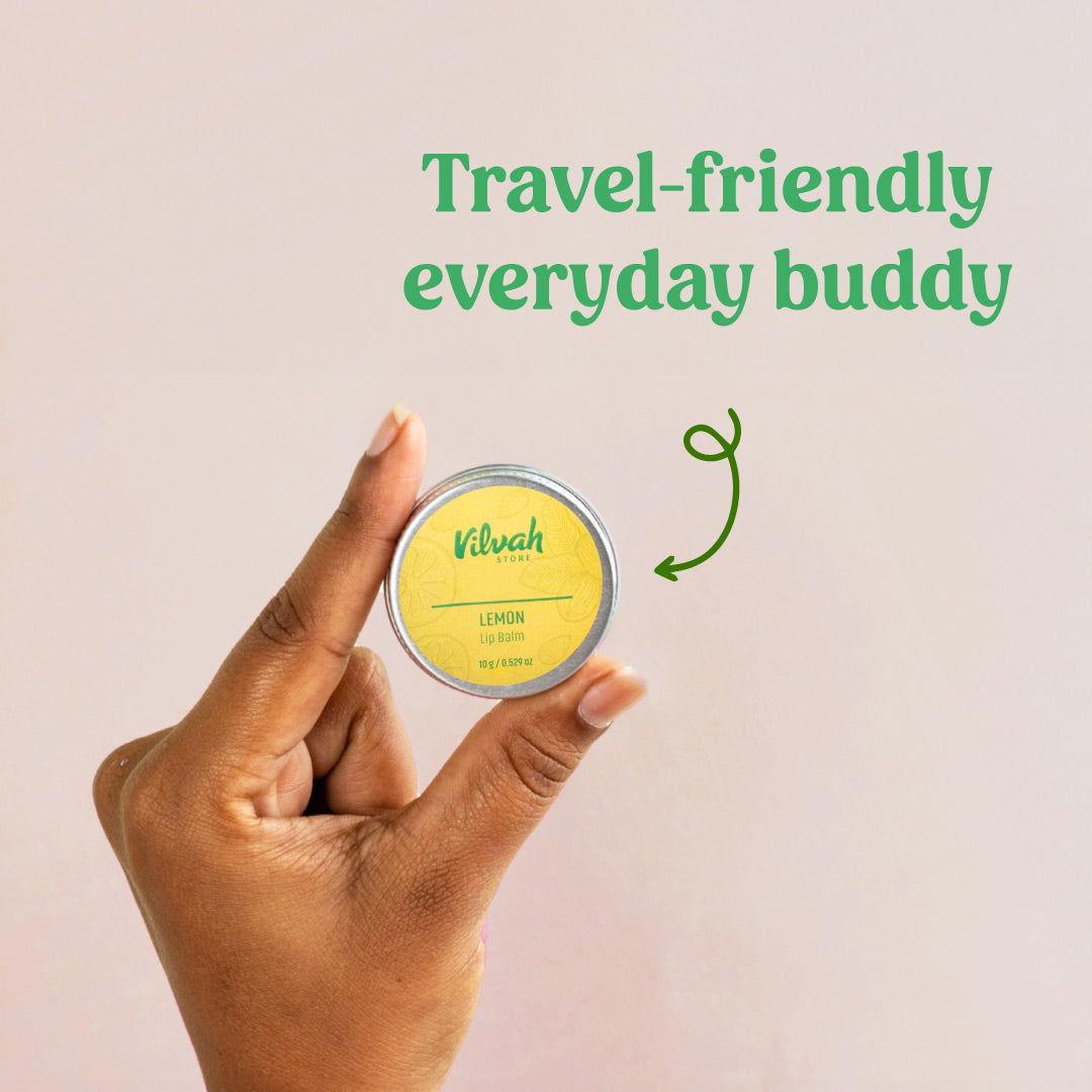 Natural Lemon Lip Balm - Moisturizing & Hydrating Lip Care for Dry, Chapped Lips - Perfect for Winter, Outdoor Activities & Daily Use