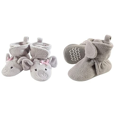 Hudson Baby Fleece Booties 2-Pack, Gray Elephant - 12-18 Months for Cozy Outings
