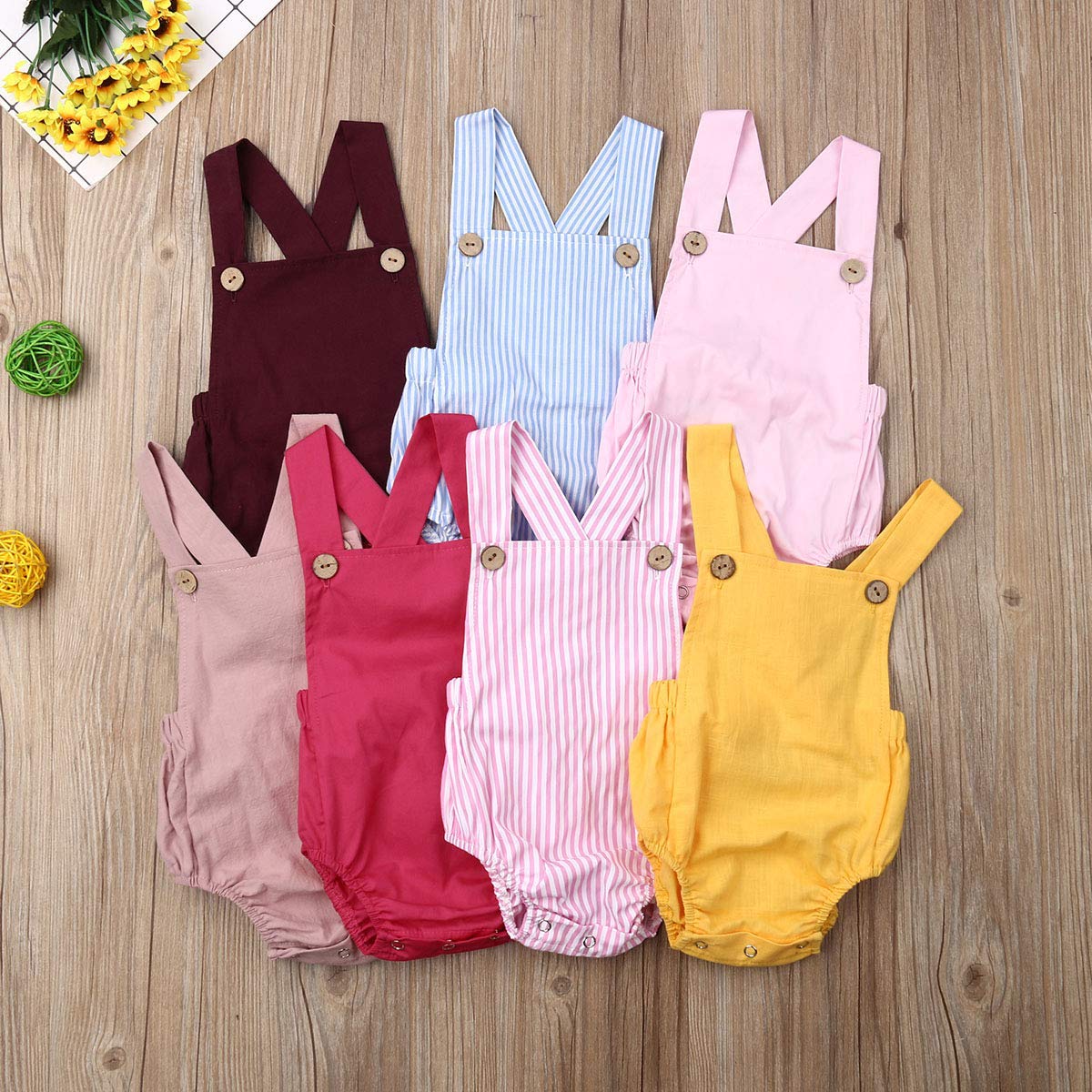 Organic Baby Girl Romper - Soft Cotton One-Piece Jumpsuit for Newborns & Toddlers | Summer Sunsuit Outfit for Playtime, Beach & Outdoor Activities