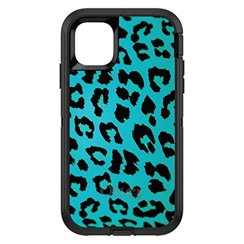 Teal Black Leopard Skin Spots On Black Case