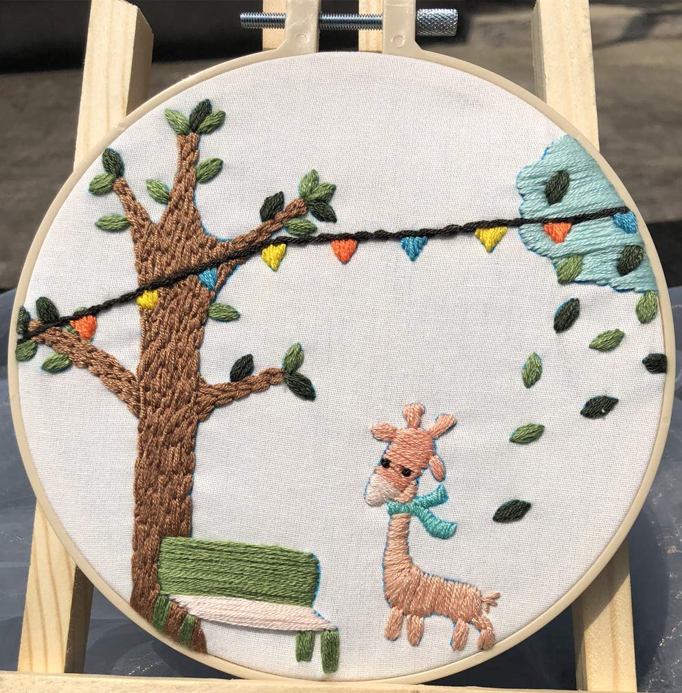 Abillyn 3 Pack Tree Embroidery Starter Kit - Cross Stitch Kits with Printed Patterns & Pre-Stamped Fabric for Beginners (Perfect for DIY Home Decor, Gifts & Craft Projects)