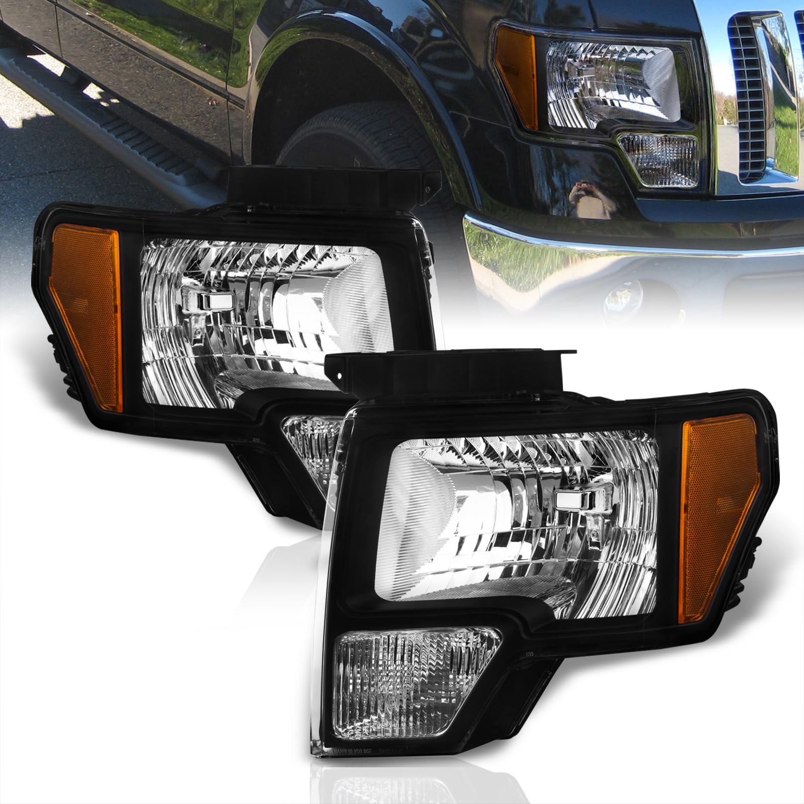 OE Style Halogen Headlights for Ford F-150 2009-2014 - Driving & Signal Lights