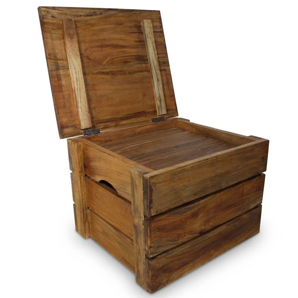 CHARMMA 2-Piece Solid Reclaimed Wood Storage Crate Set - Perfect for Home Organization, Farmhouse Decor & Rustic Shelving Display